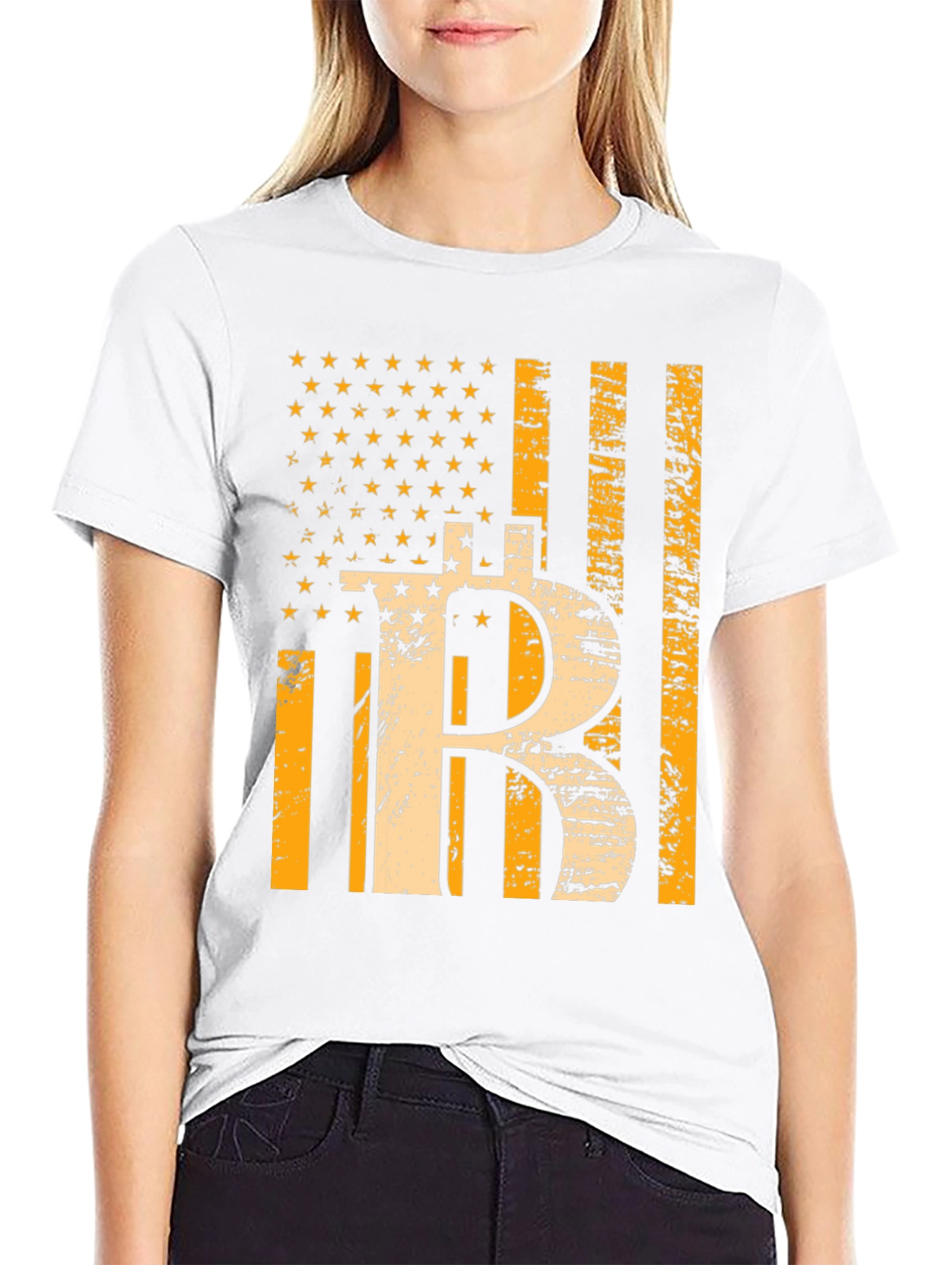 Bitcoin USA Flag Graphic Tee - Crypto T-Shirt