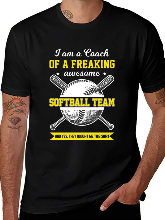 Awesome Coach Softball Team T-Shirt