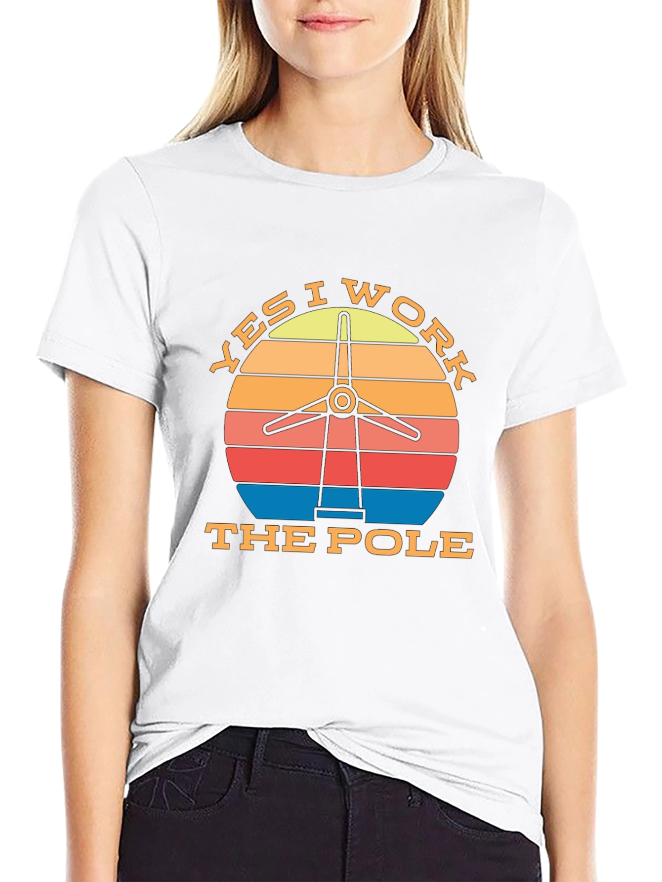 Yes I Work the Pole Wind Turbine T-Shirt