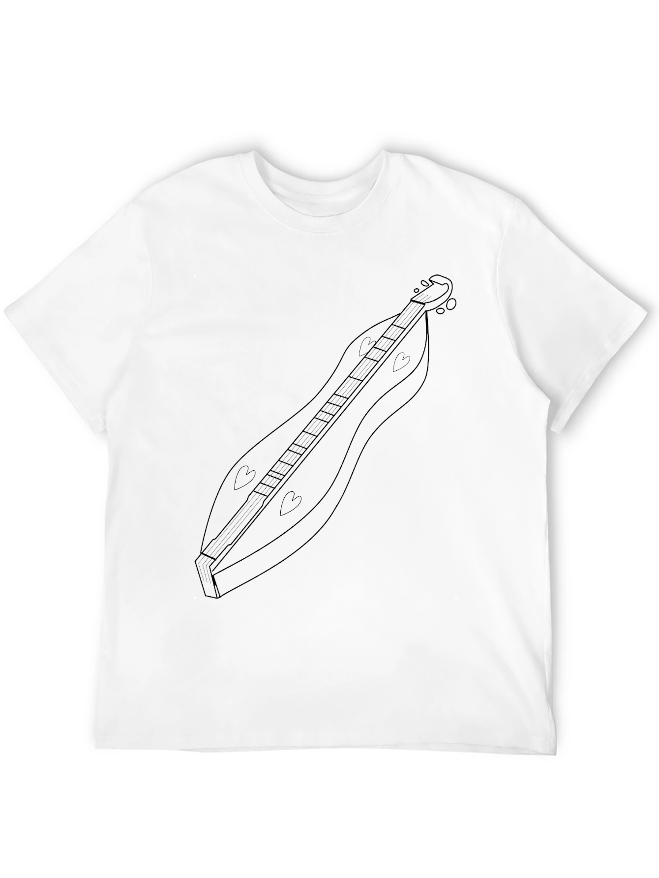 Black T-Shirt with Dulcimer Design