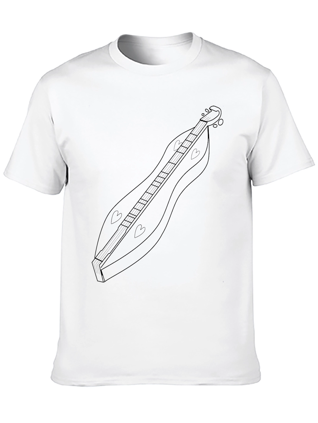 Black T-Shirt with Dulcimer Design