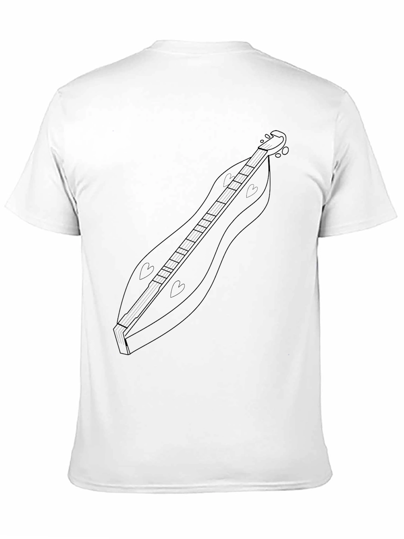 Black T-Shirt with Dulcimer Design