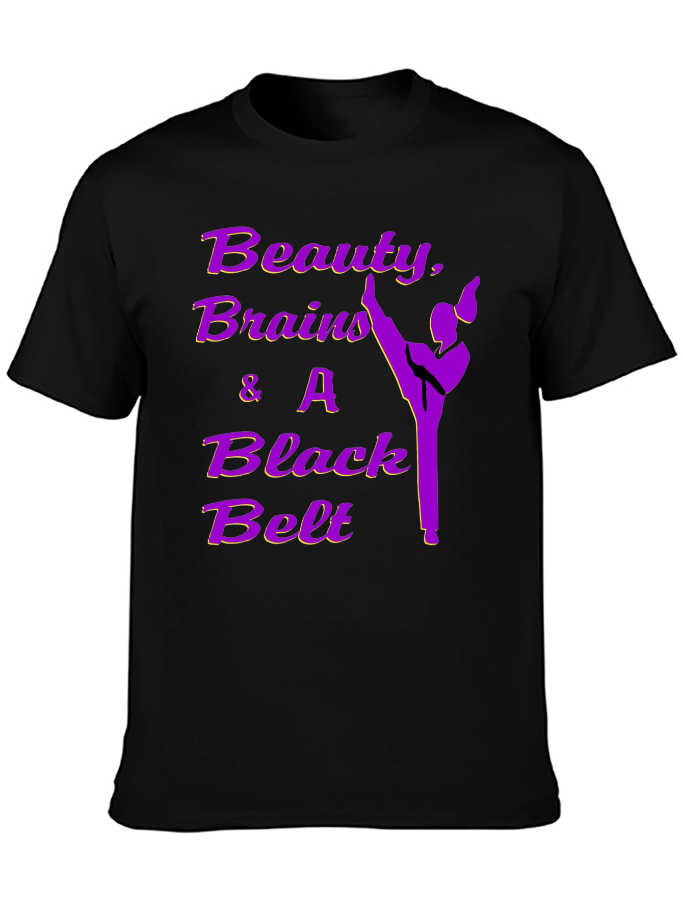 Beauty Brains Black Belt T-Shirt