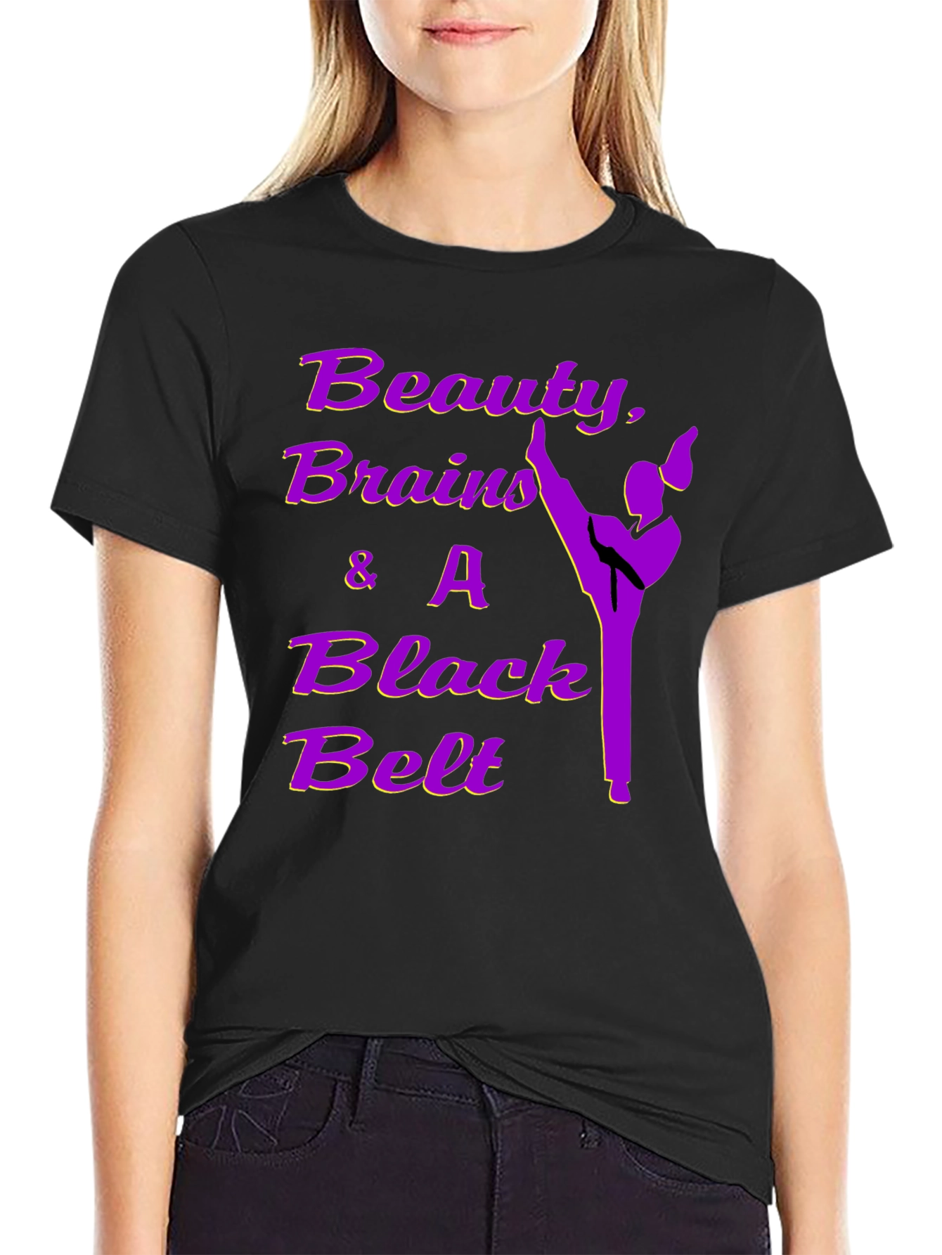 Beauty Brains Black Belt T-Shirt
