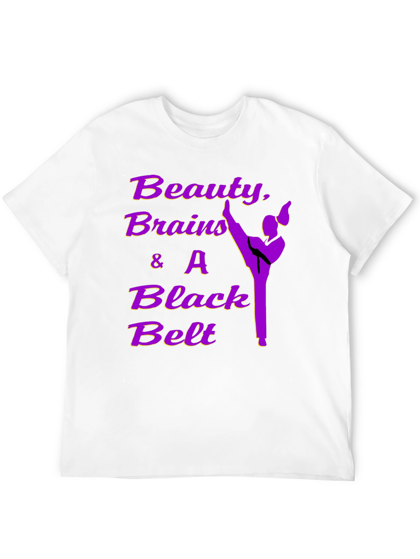 Beauty Brains Black Belt T-Shirt