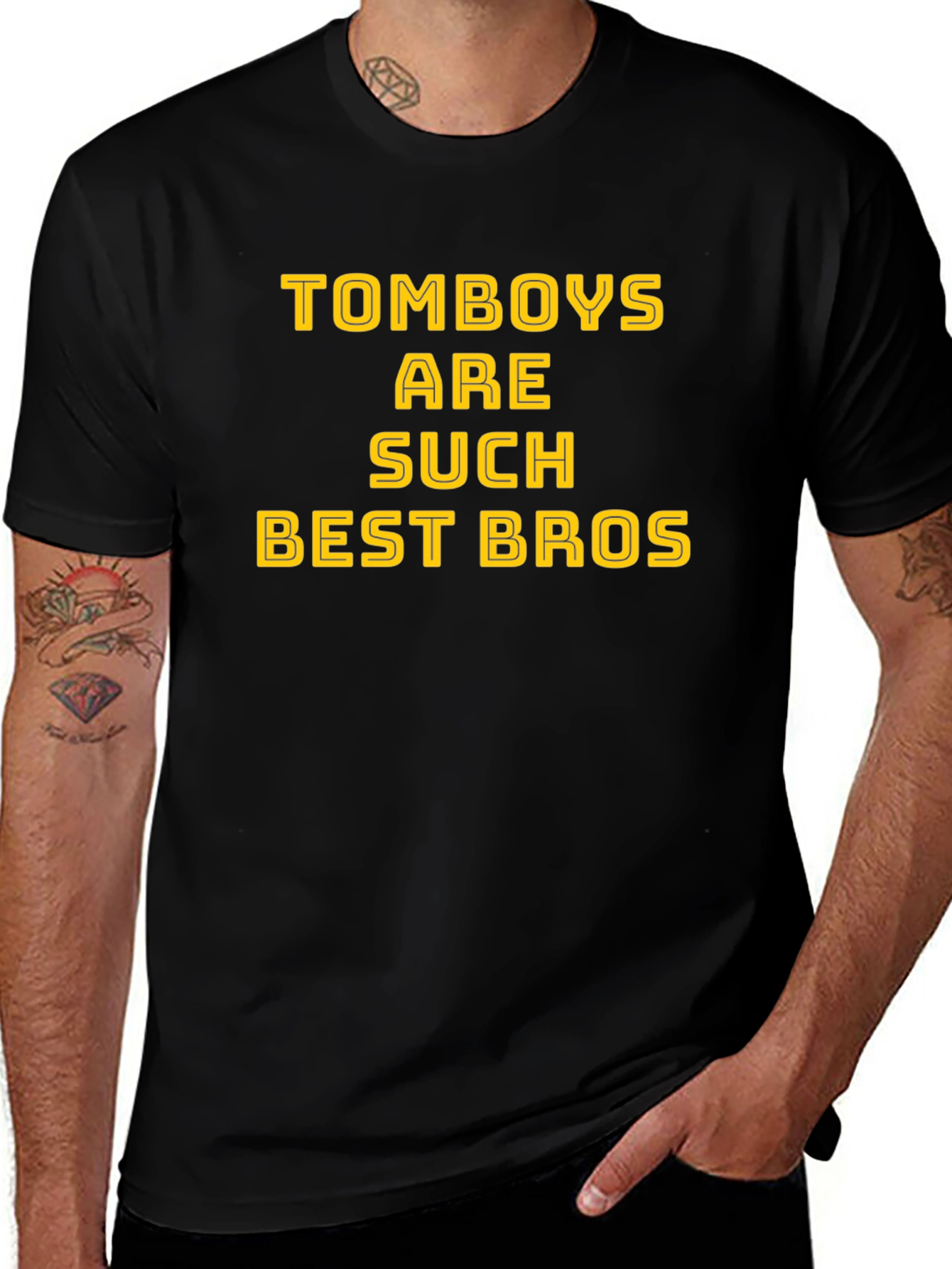 Tomboy Best Bros Graphic Tee - Black