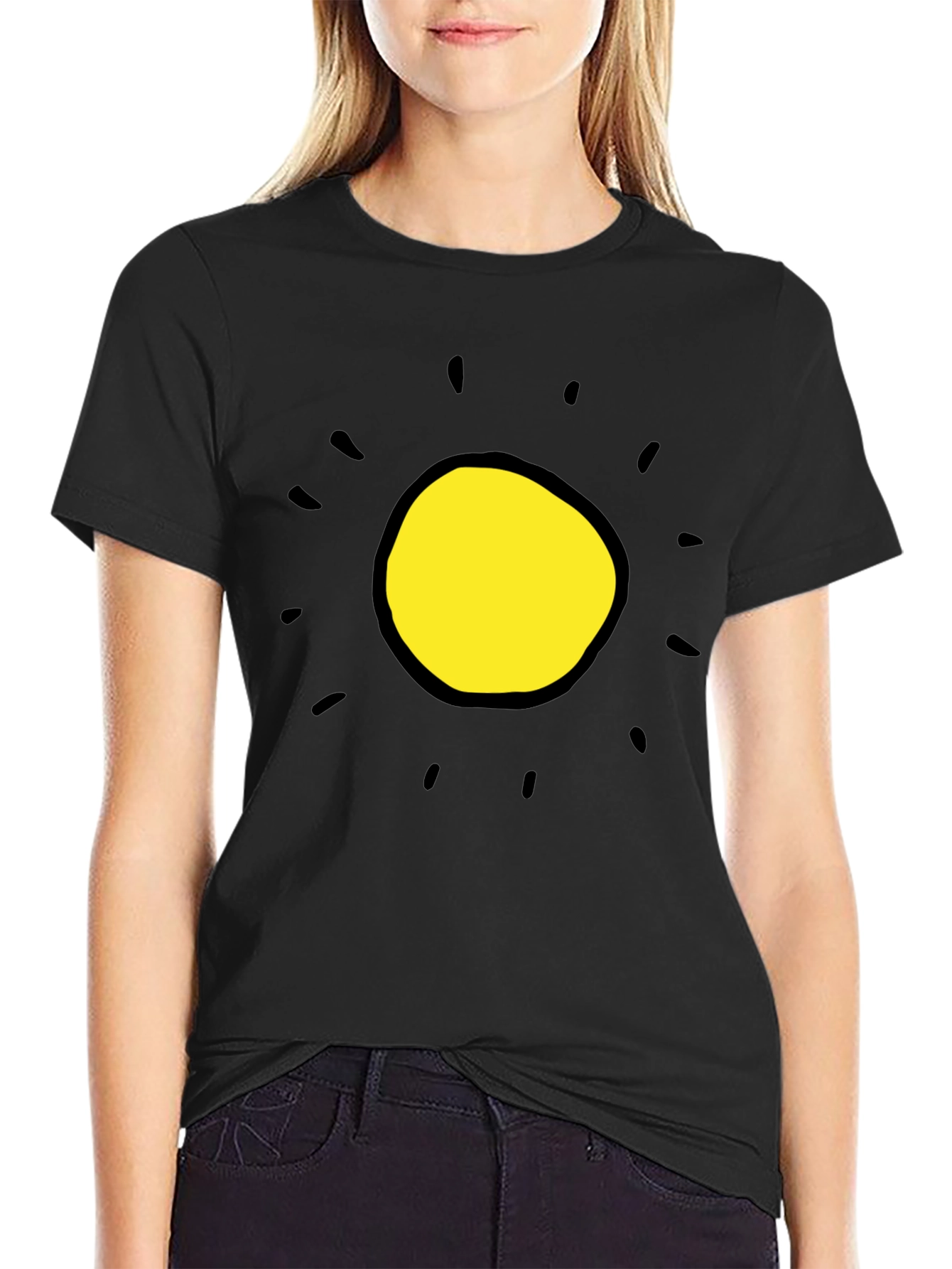 Sunshine Graphic Tee - Black Cotton Blend