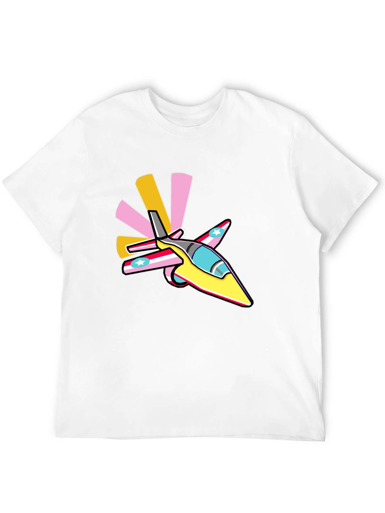Cartoon Jet Graphic Tee - Stylish & Fun!