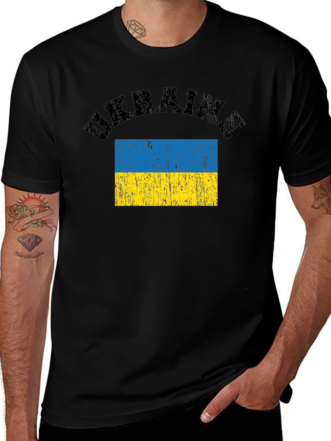 Ukraine Flag T-Shirt - Black Graphic Tee