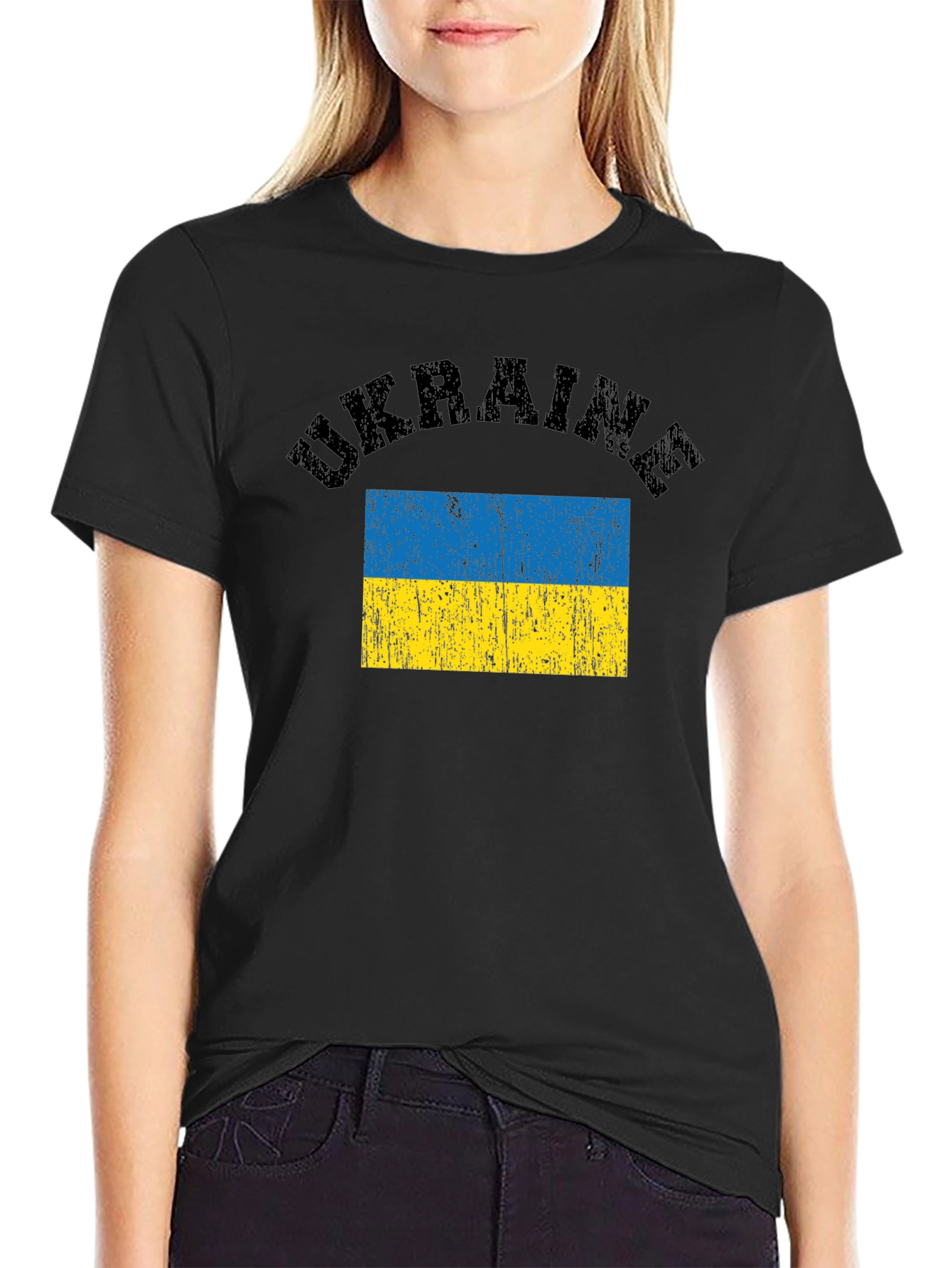 Ukraine Flag T-Shirt - Black Graphic Tee