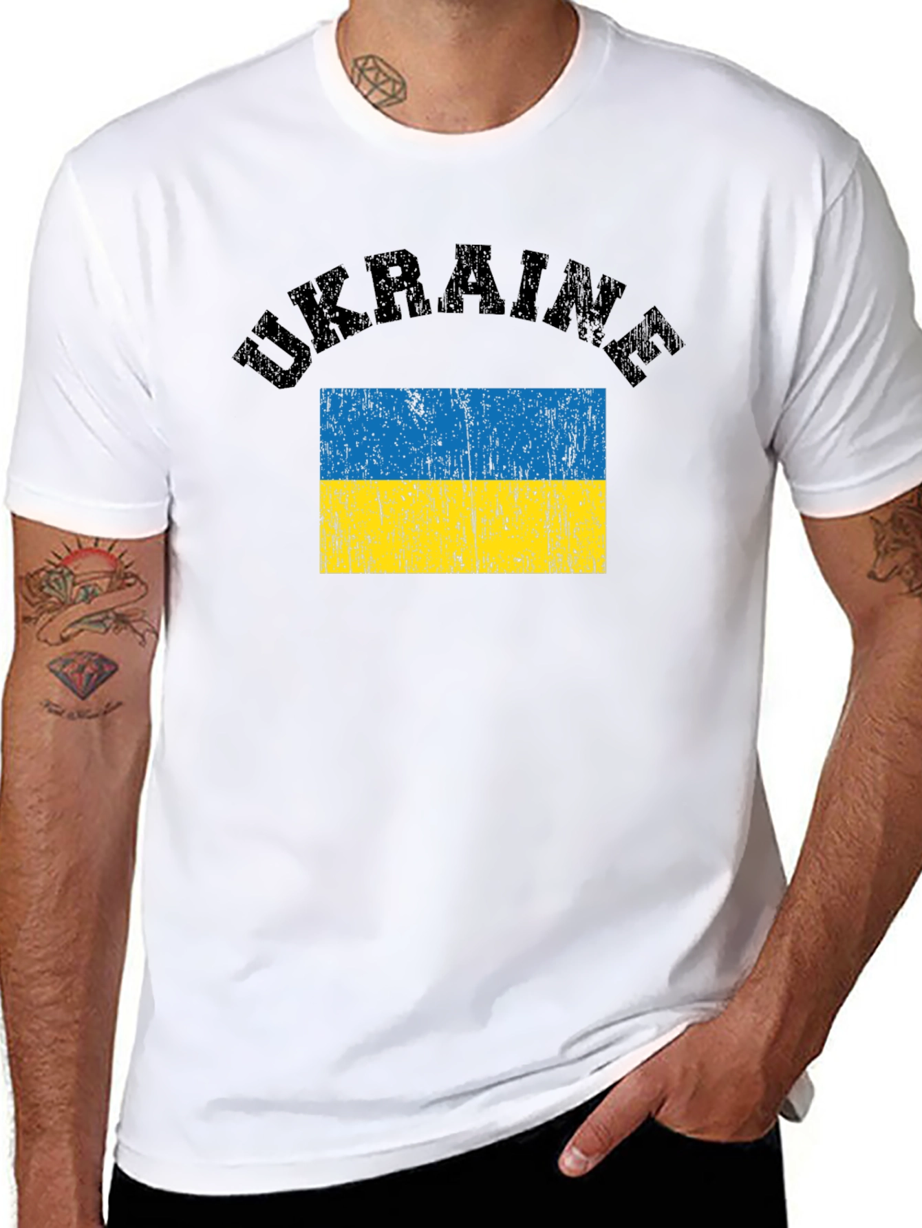 Ukraine Flag T-Shirt - Black Graphic Tee
