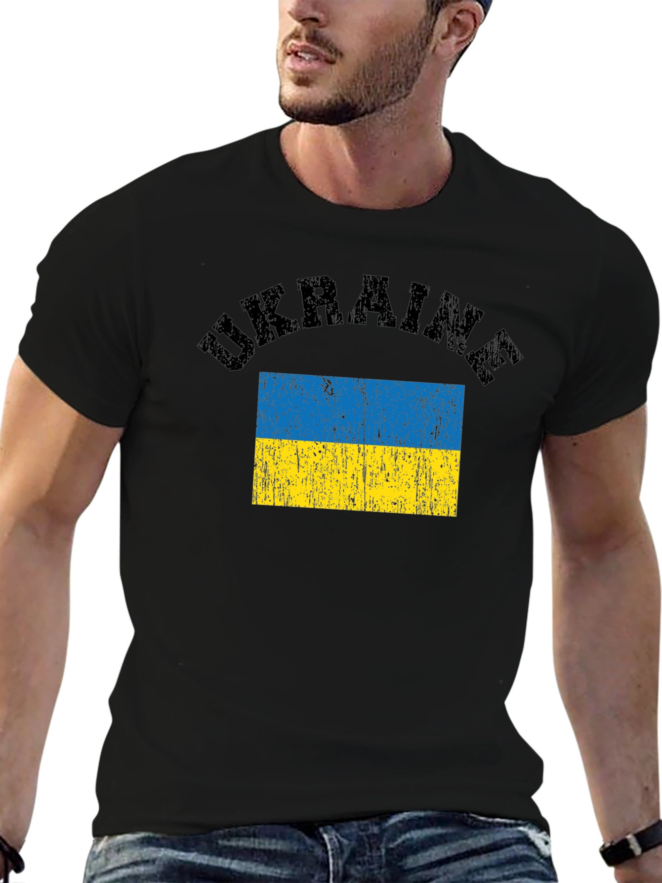 Ukraine Flag T-Shirt - Black Graphic Tee