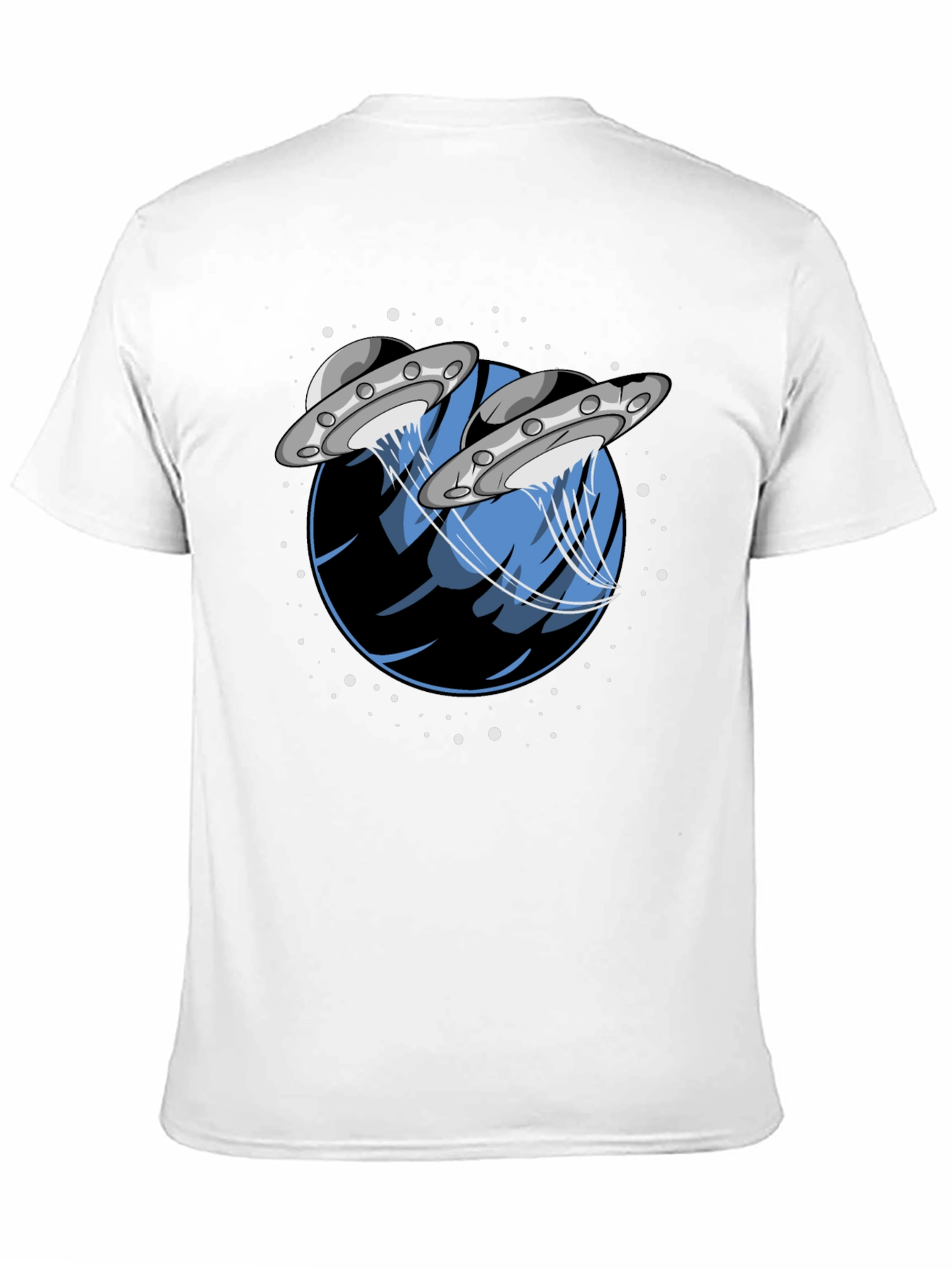 UFO Abduction Graphic Tee - Stylish Black Cotton T-Shirt