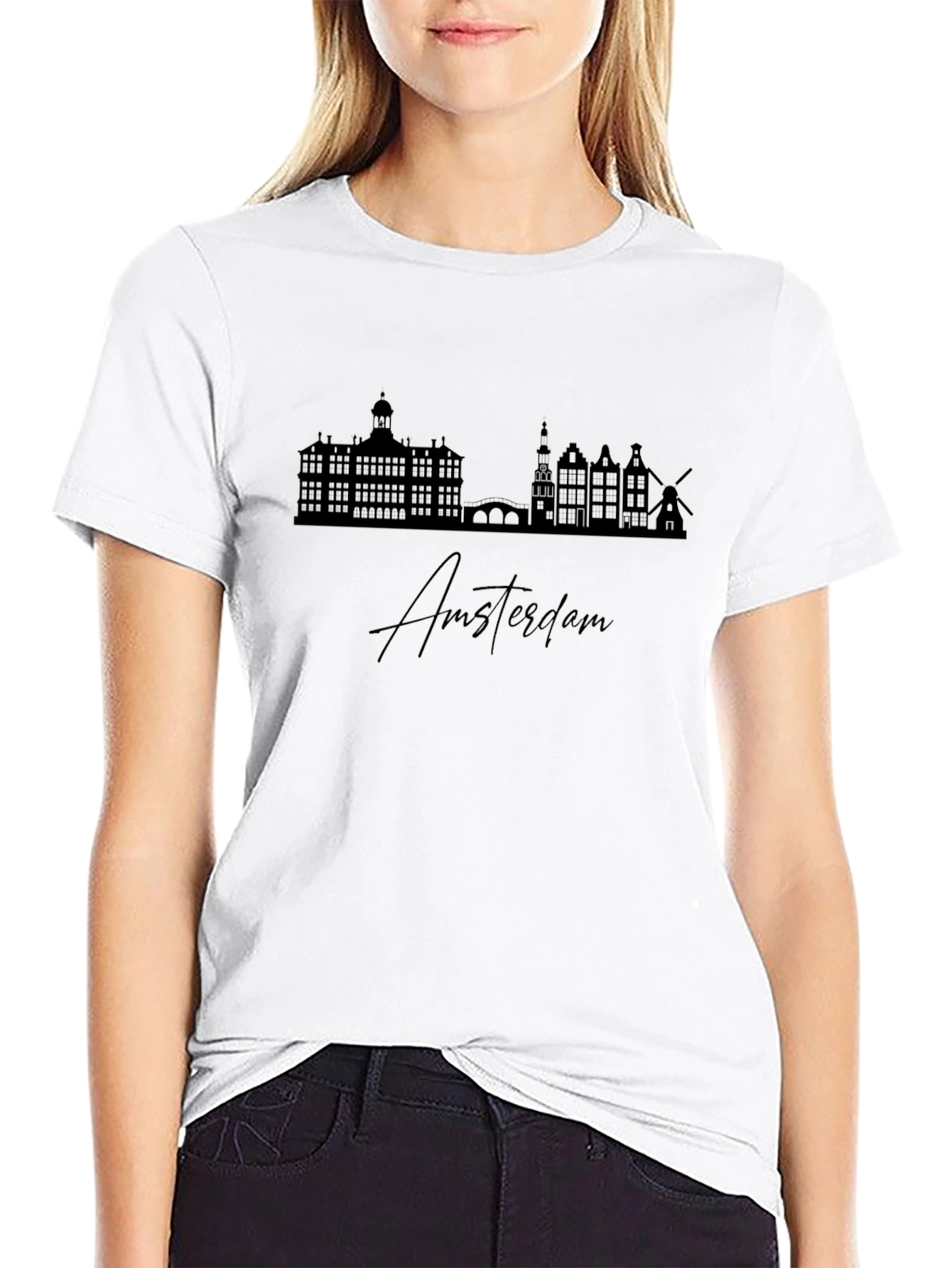 Amsterdam Skyline Graphic Tee - Stylish City Silhouette