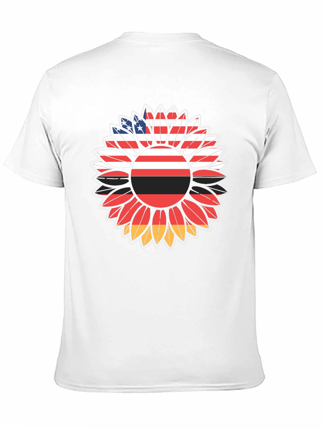 USA Germany Flag Sunflower Graphic T-Shirt