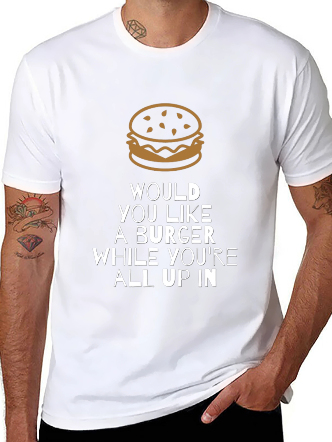 Burger Graphic T-Shirt - Funny Mens Tee