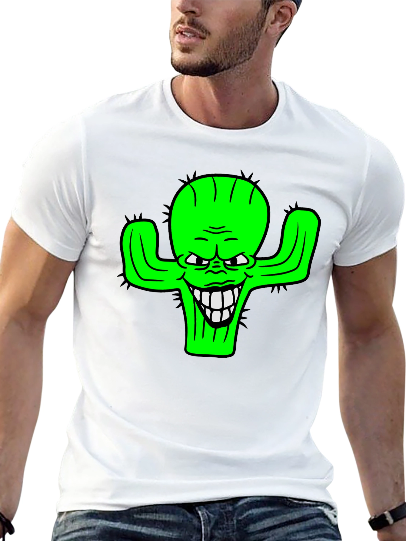Cactus Graphic Tee - Funny Green Plant Shirt