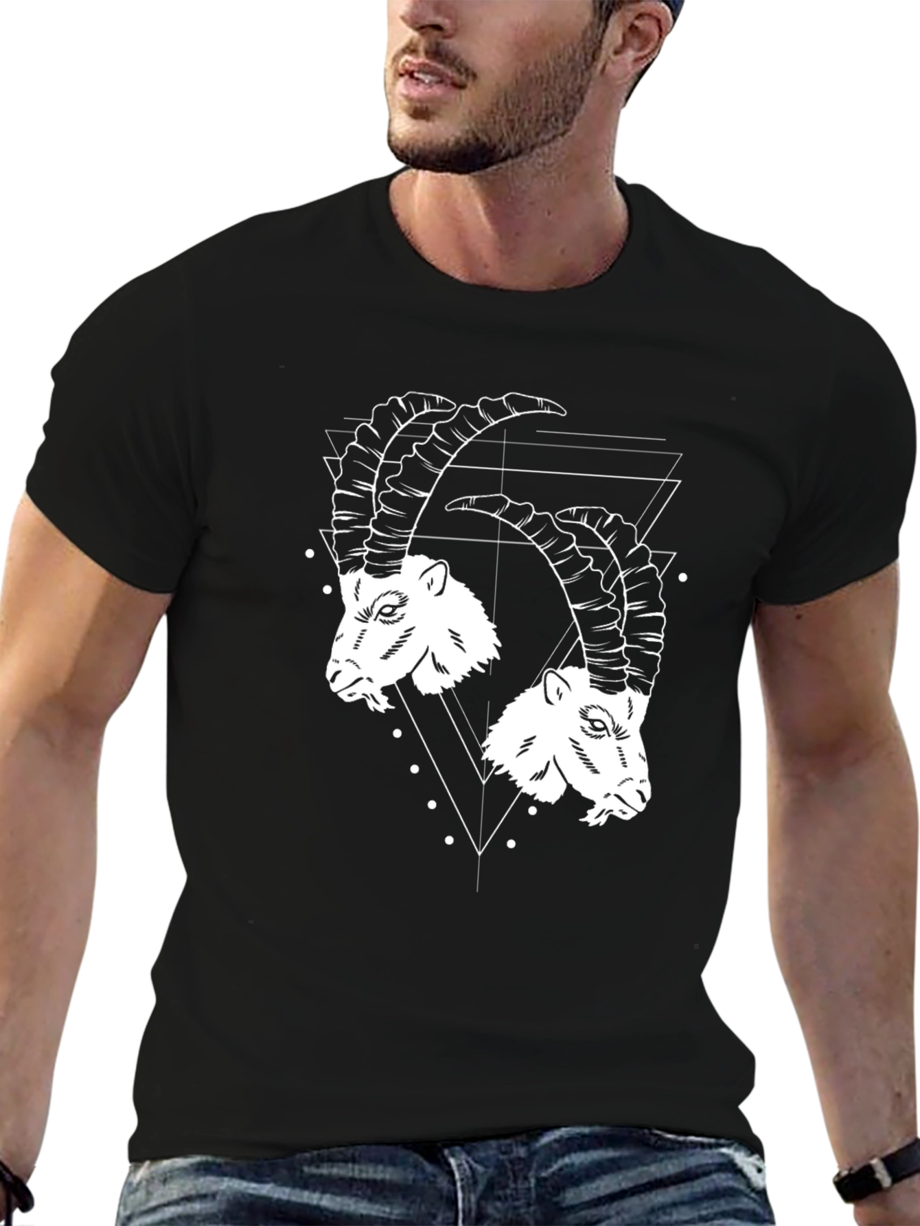 Two Goat Head Black T-Shirt