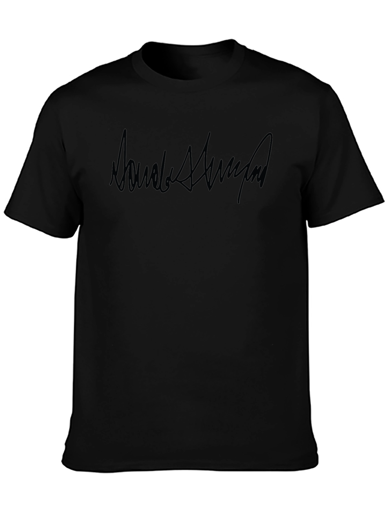 Trump Signature Black Tee - Stylish Graphic Print