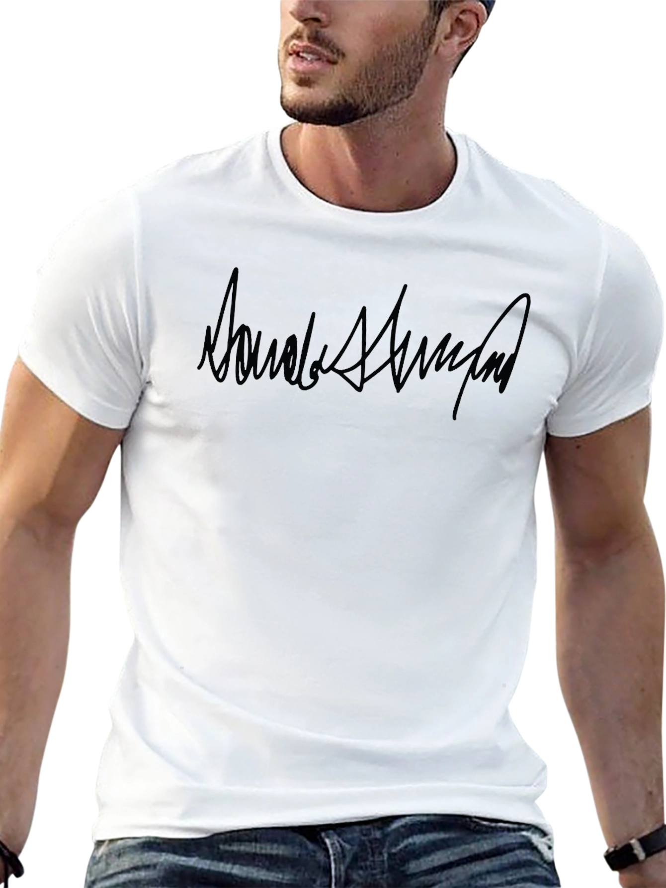 Trump Signature Black Tee - Stylish Graphic Print