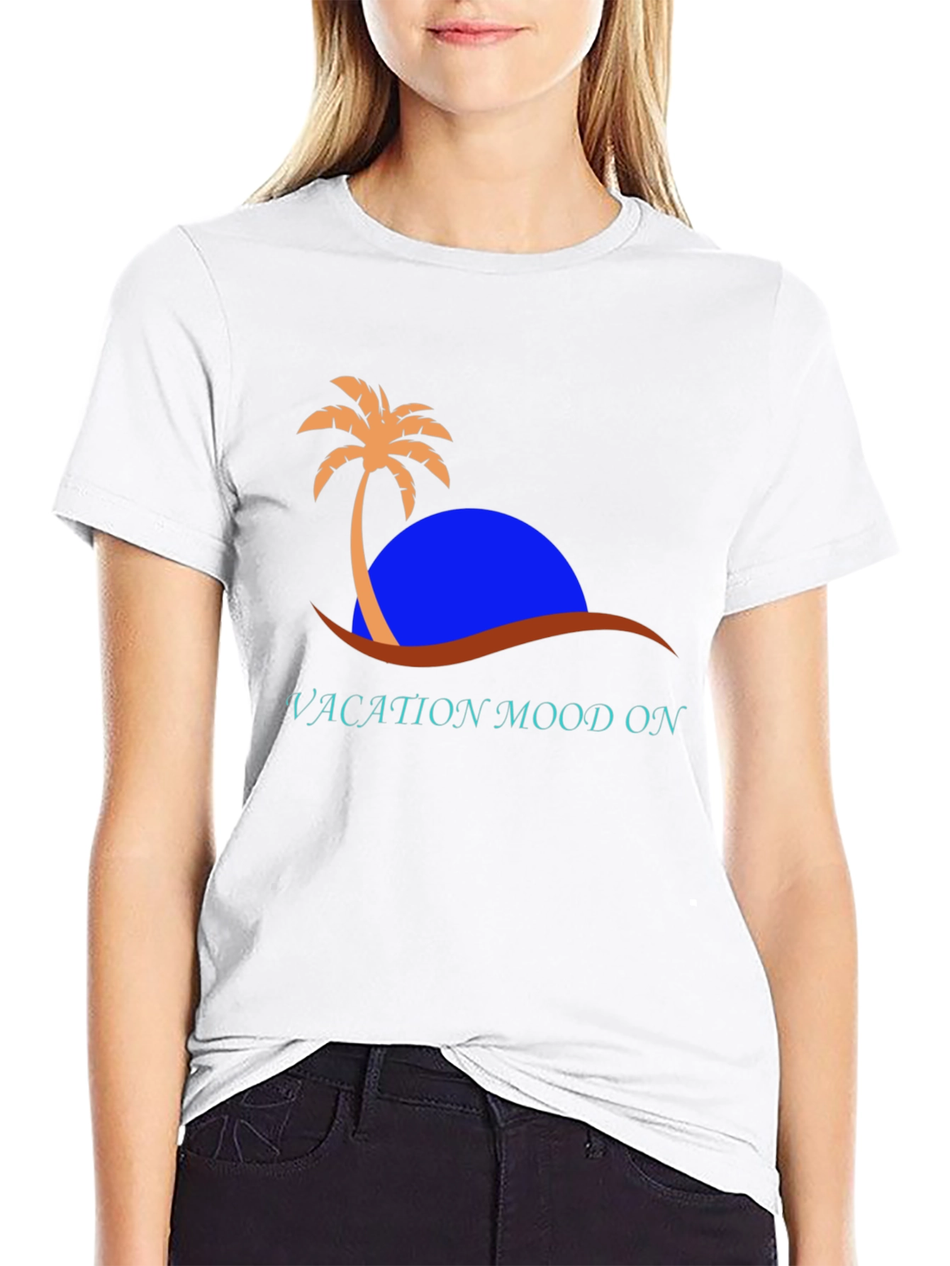 Vacation Mood On T-Shirt - Tropical Design