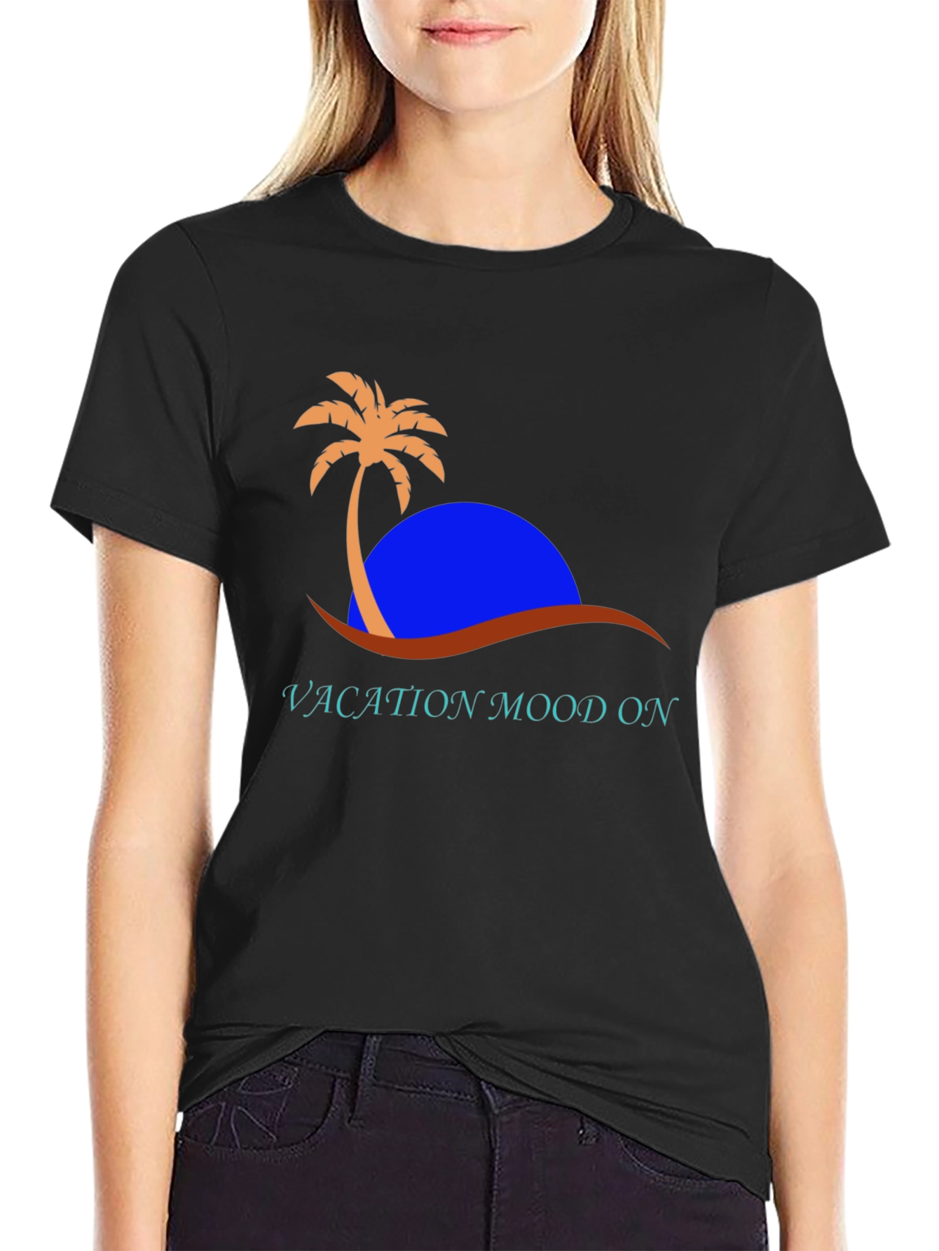 Vacation Mood On T-Shirt - Tropical Design