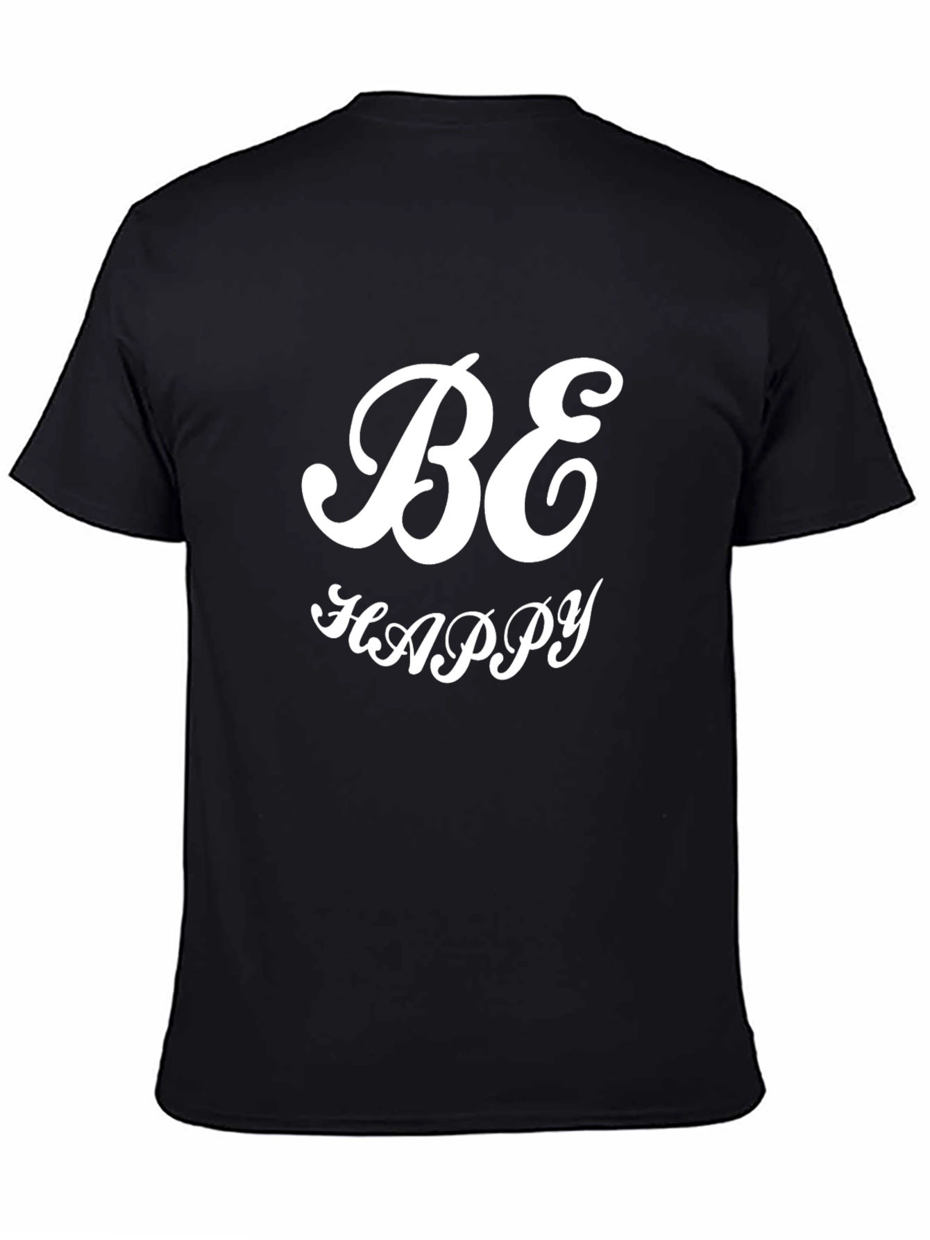 Be Happy Black Graphic Tee - Stylish Comfort