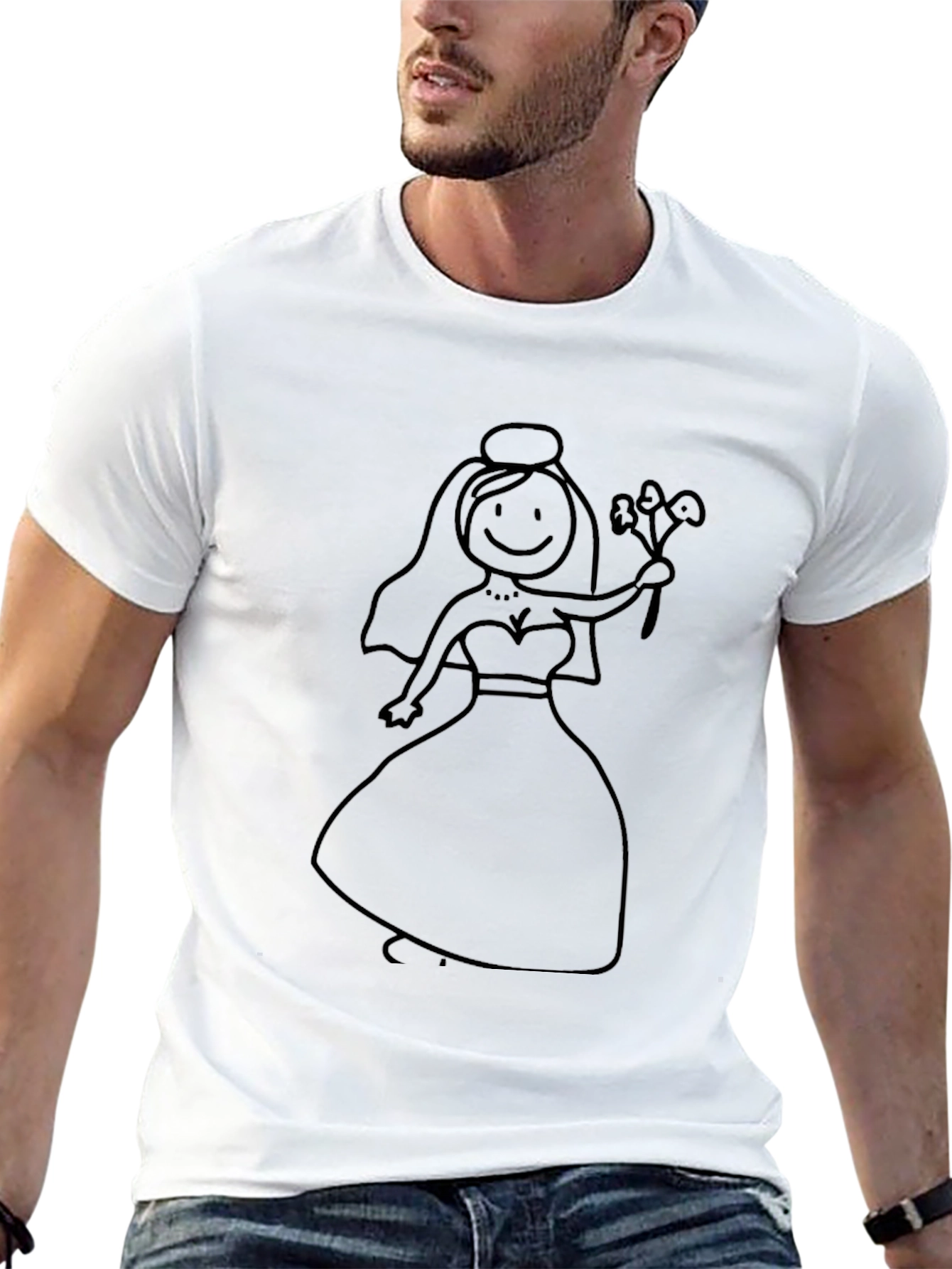 Bride Doodle Black T-Shirt