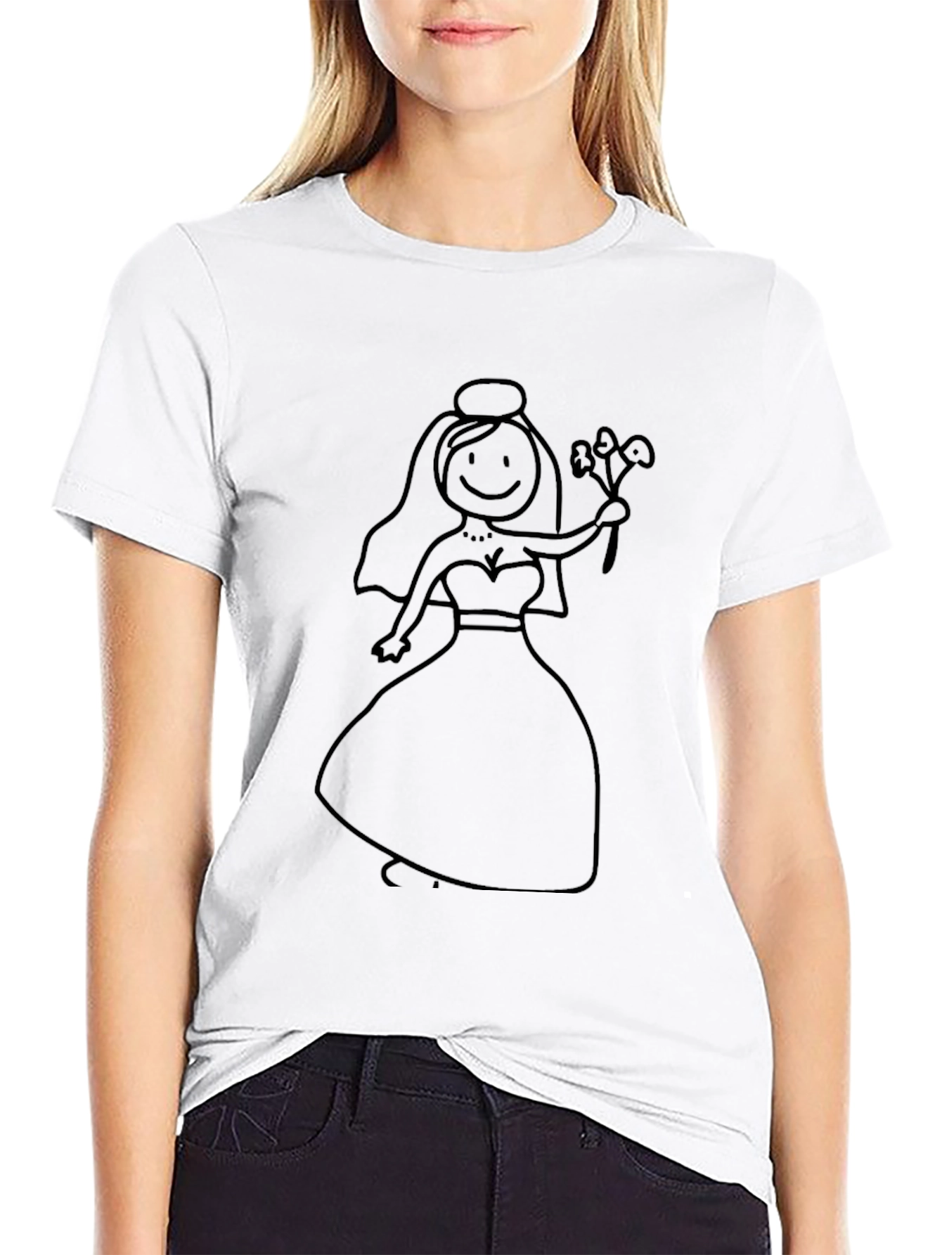Bride Doodle Black T-Shirt
