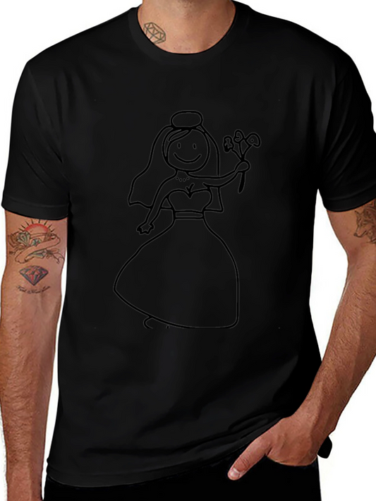 Bride Doodle Black T-Shirt