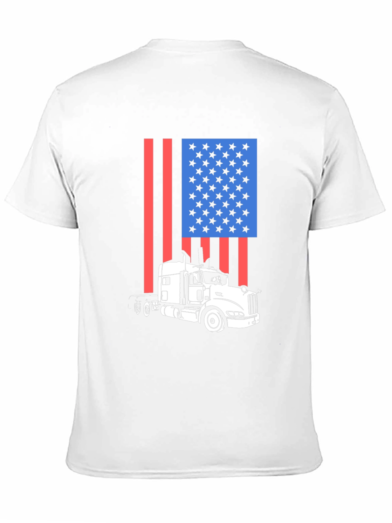 Trucker Pride Tee: American Flag Semi-Truck T-Shirt