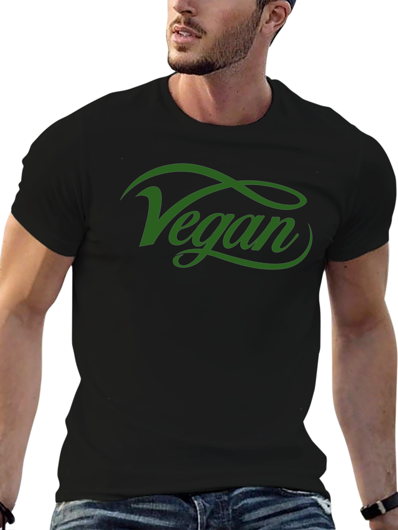 Vegan Script Tee - Stylish Black T-Shirt