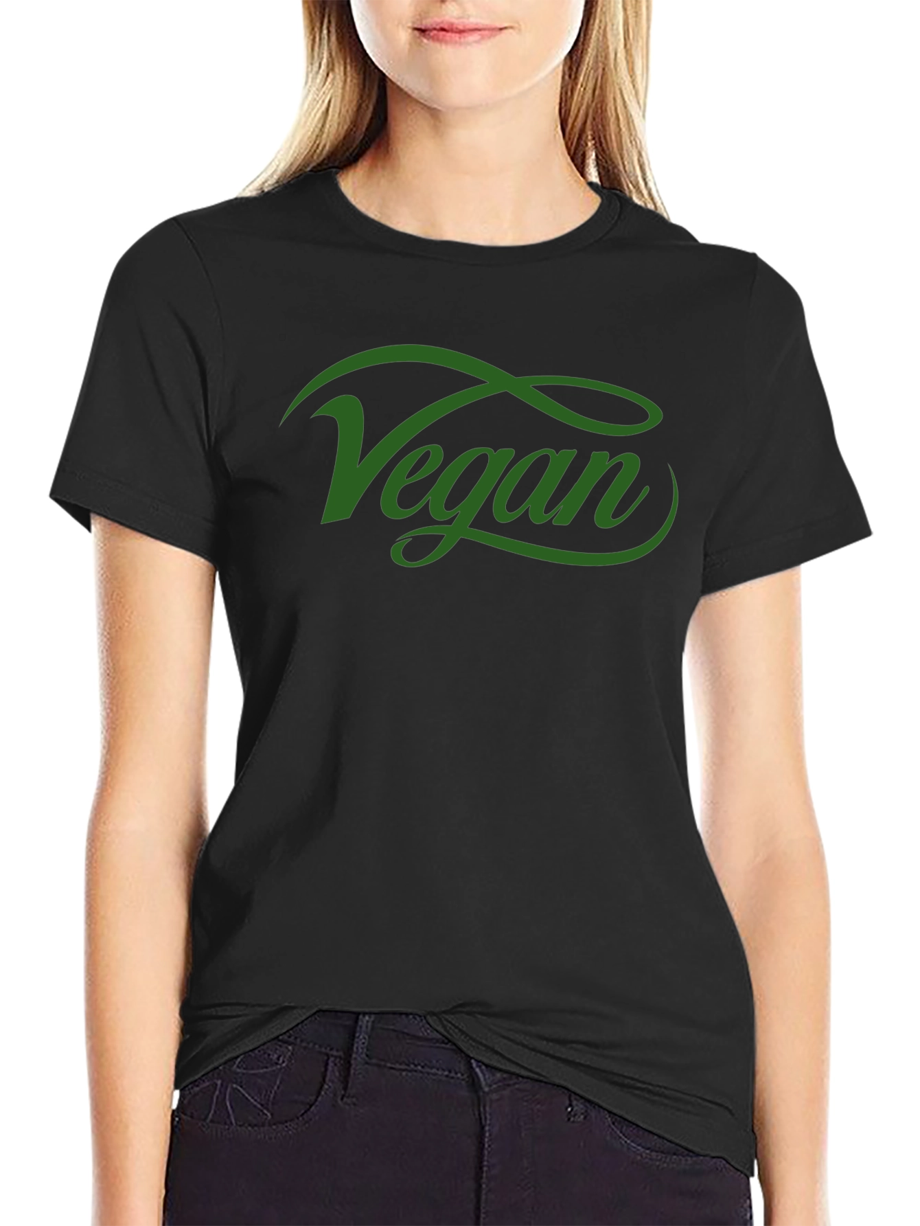 Vegan Script Tee - Stylish Black T-Shirt