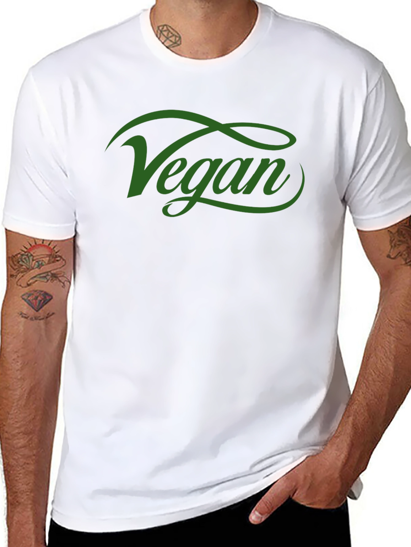 Vegan Script Tee - Stylish Black T-Shirt