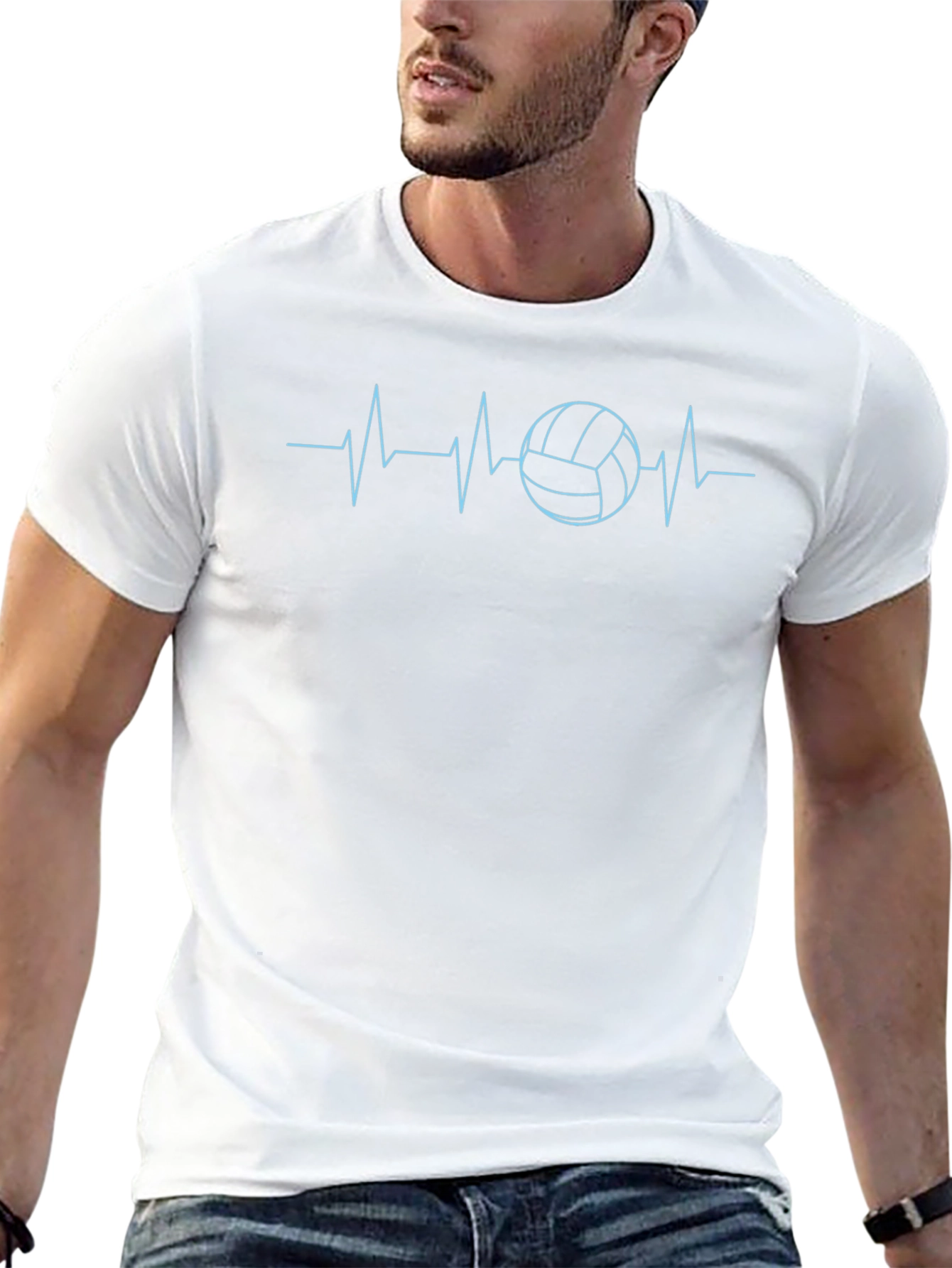 Volleyball Heartbeat Graphic T-Shirt