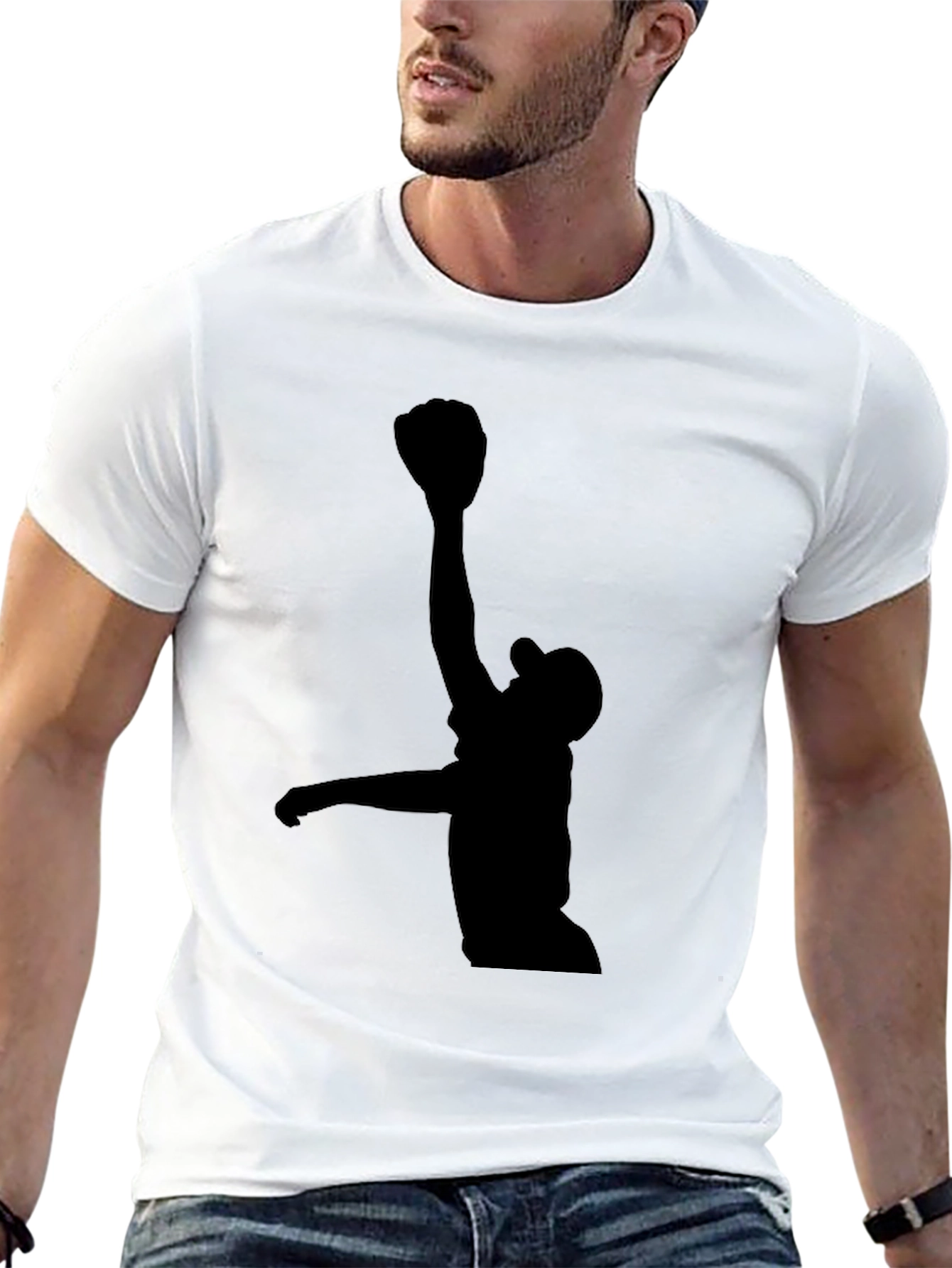 Black T-Shirt with Silhouette Graphic