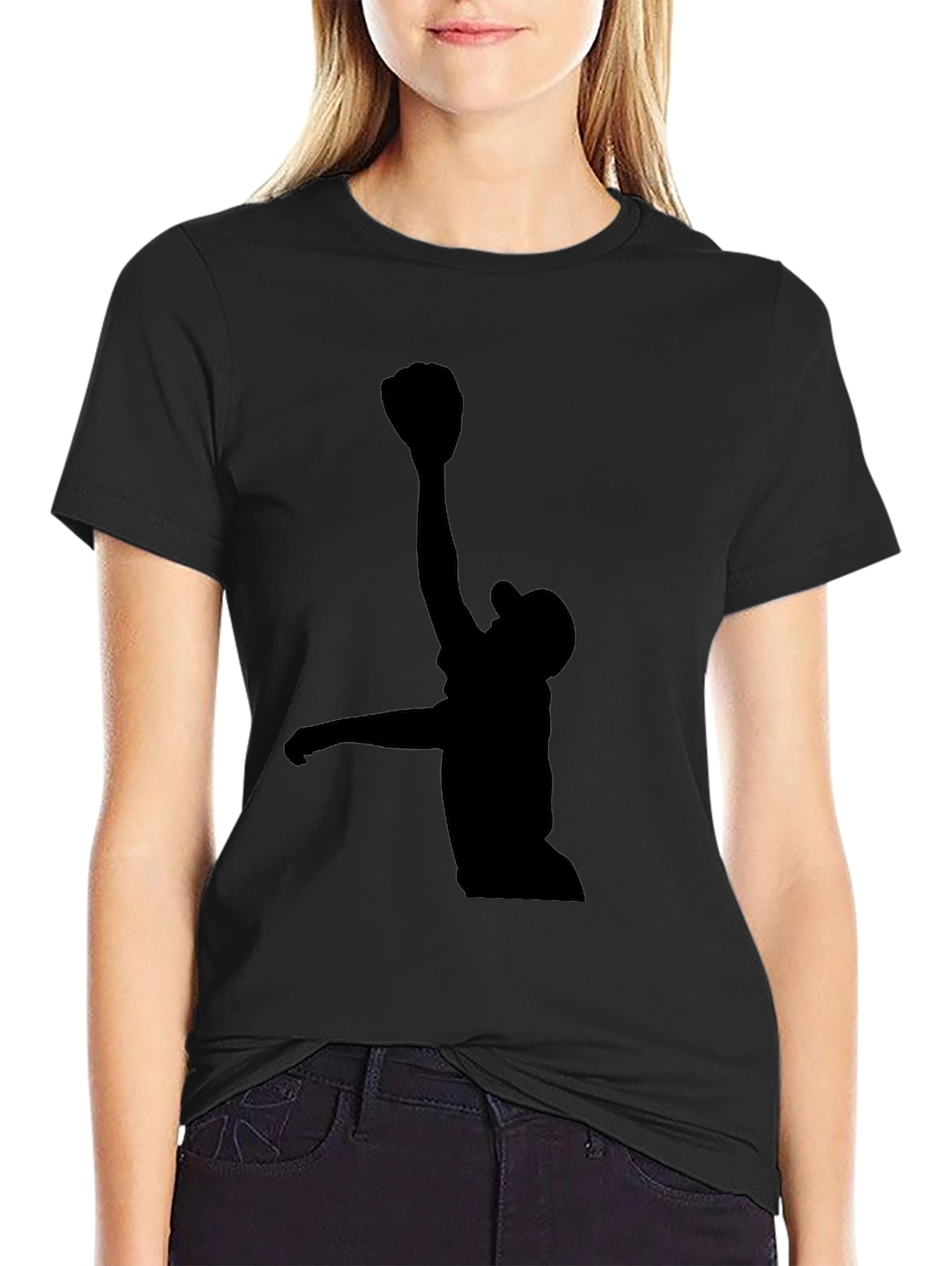 Black T-Shirt with Silhouette Graphic