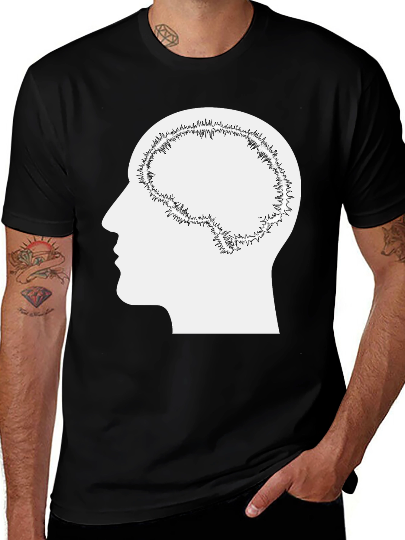 Brain Silhouette Graphic Tee - Unisex