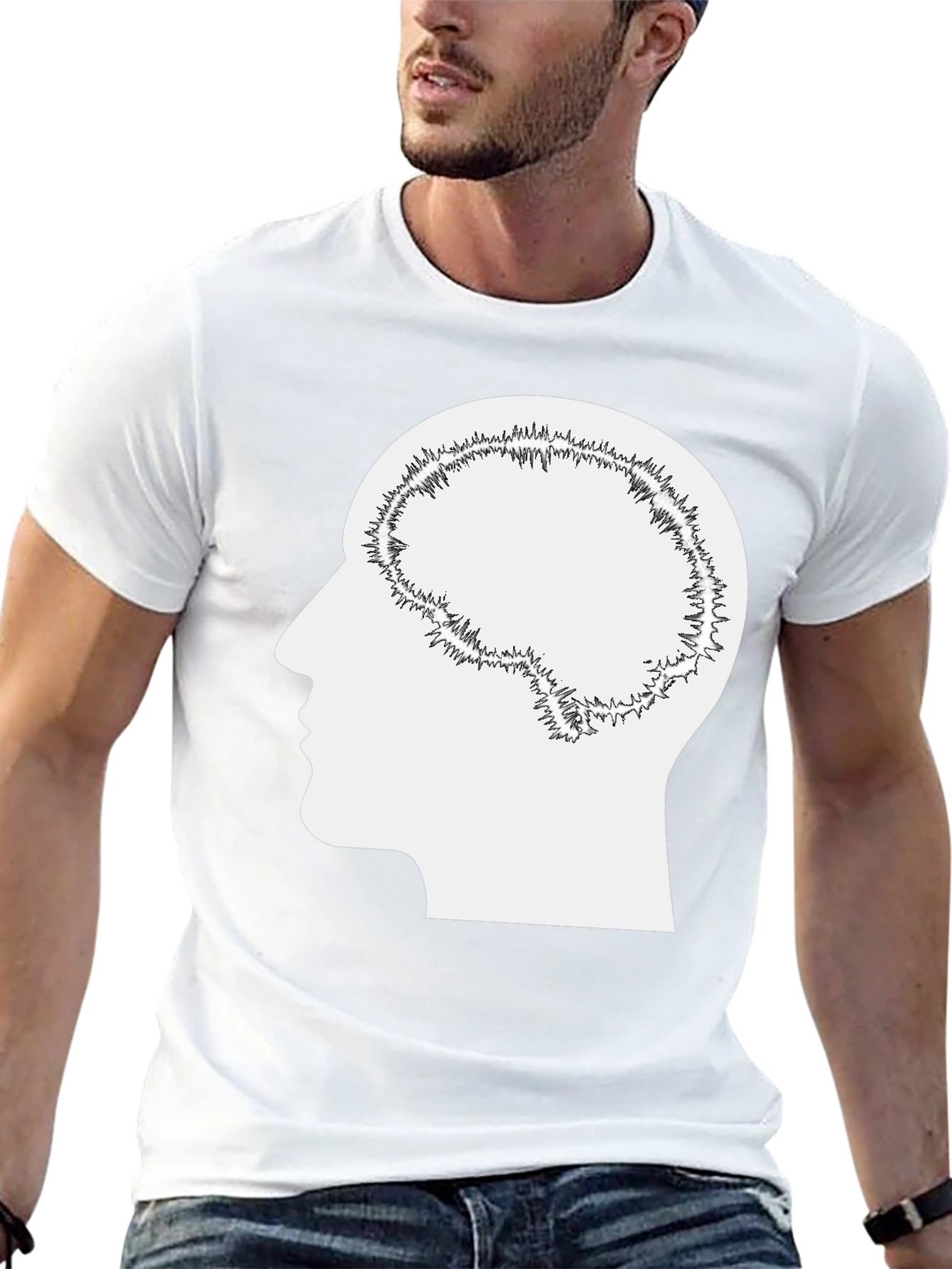 Brain Silhouette Graphic Tee - Unisex