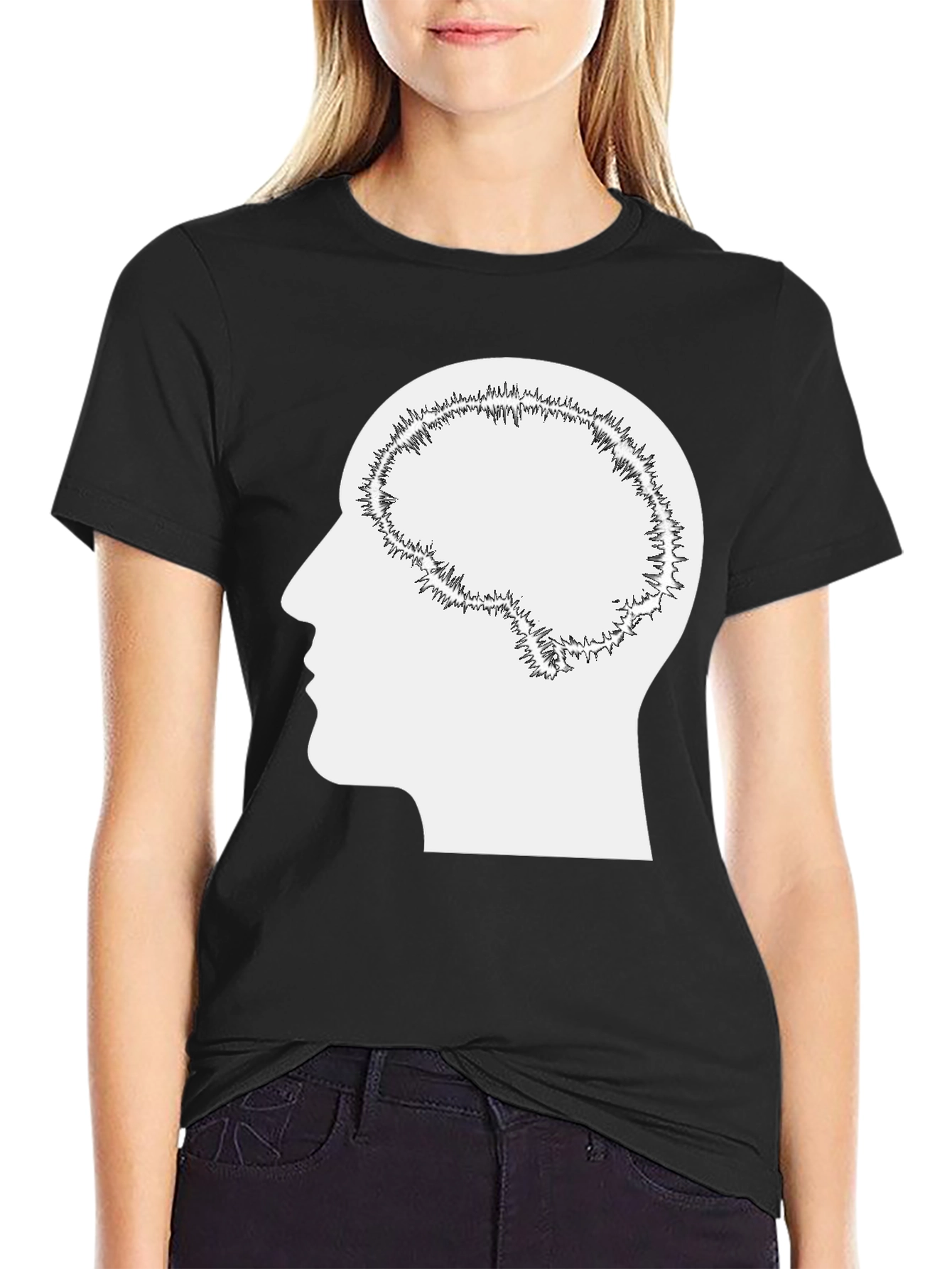 Brain Silhouette Graphic Tee - Unisex