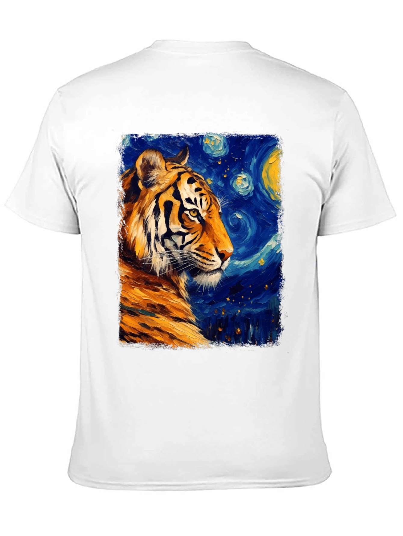 Tiger Starry Night T-Shirt - Artistic Graphic Tee