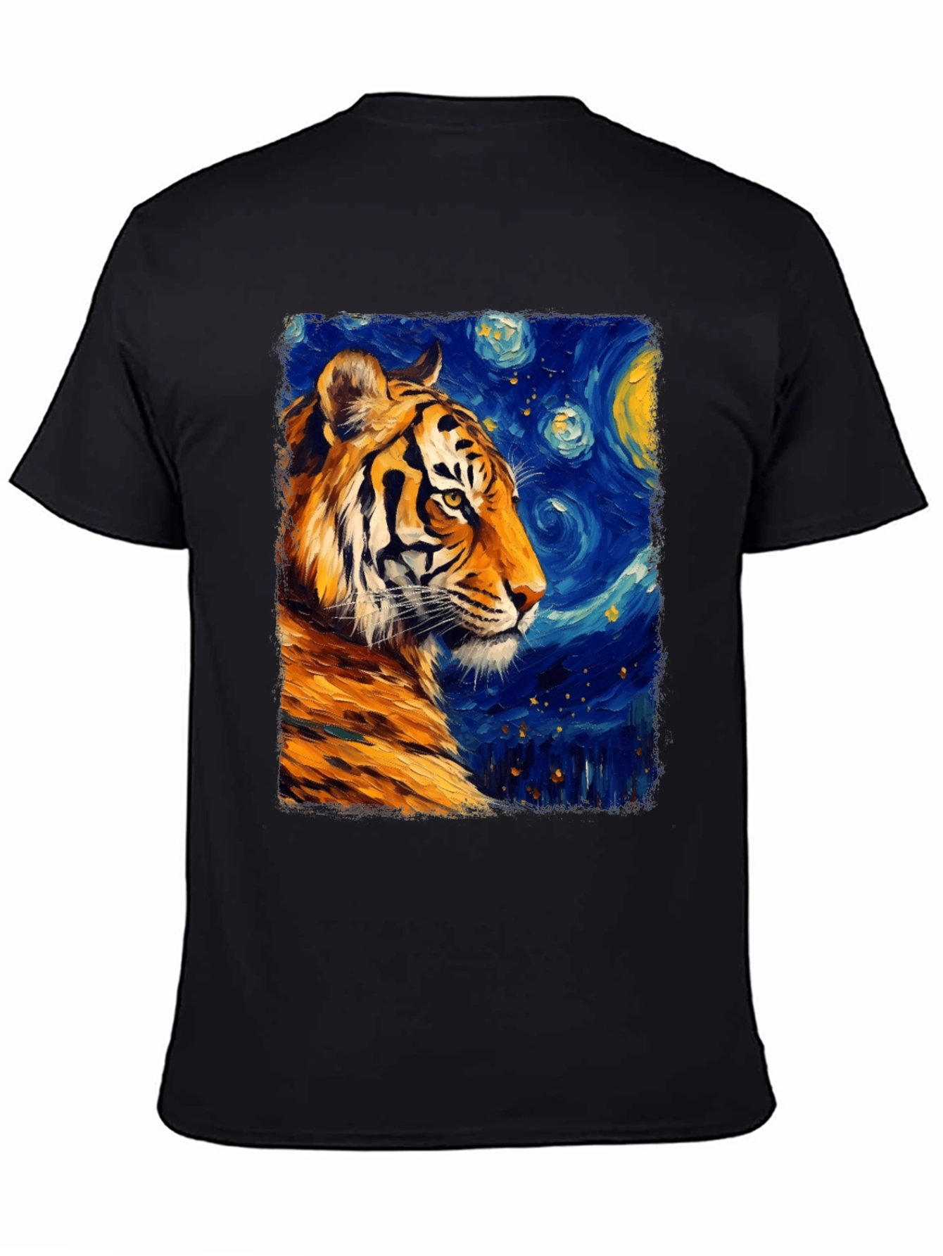 Tiger Starry Night T-Shirt - Artistic Graphic Tee