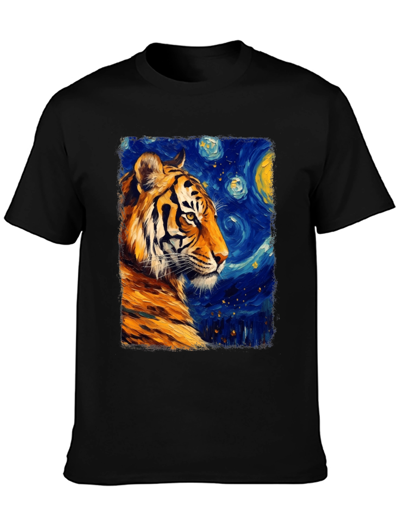 Tiger Starry Night T-Shirt - Artistic Graphic Tee