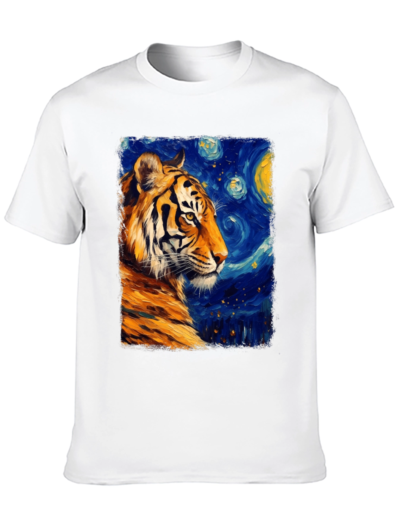 Tiger Starry Night T-Shirt - Artistic Graphic Tee