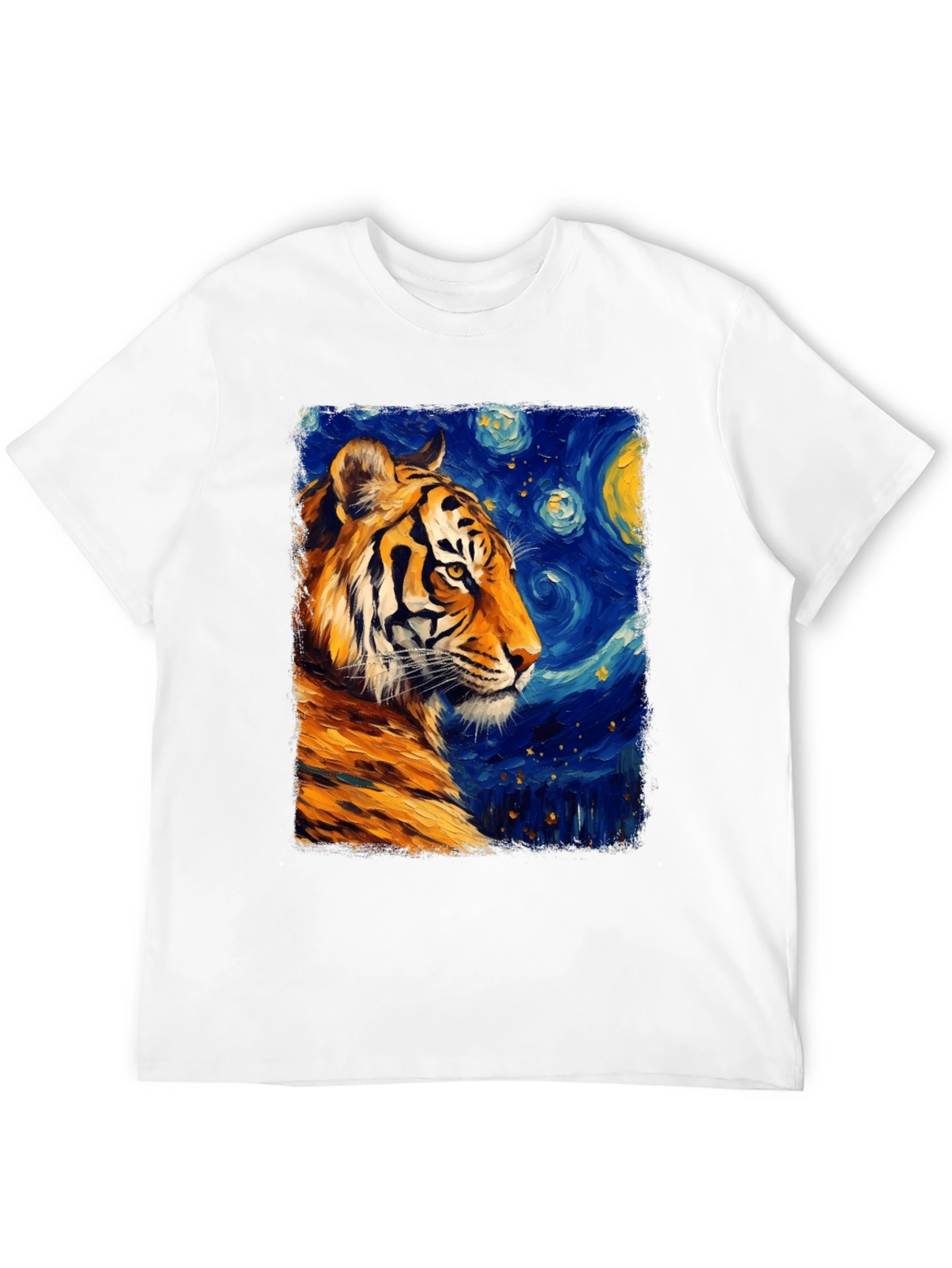 Tiger Starry Night T-Shirt - Artistic Graphic Tee
