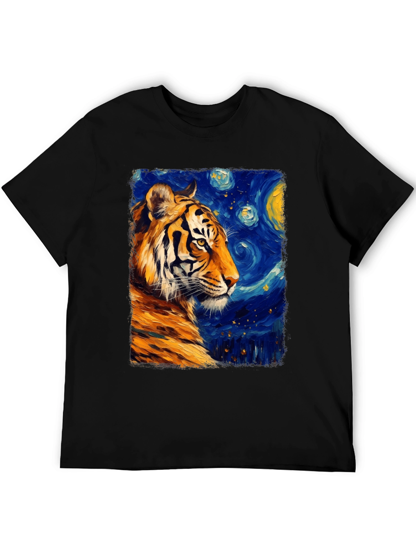 Tiger Starry Night T-Shirt - Artistic Graphic Tee