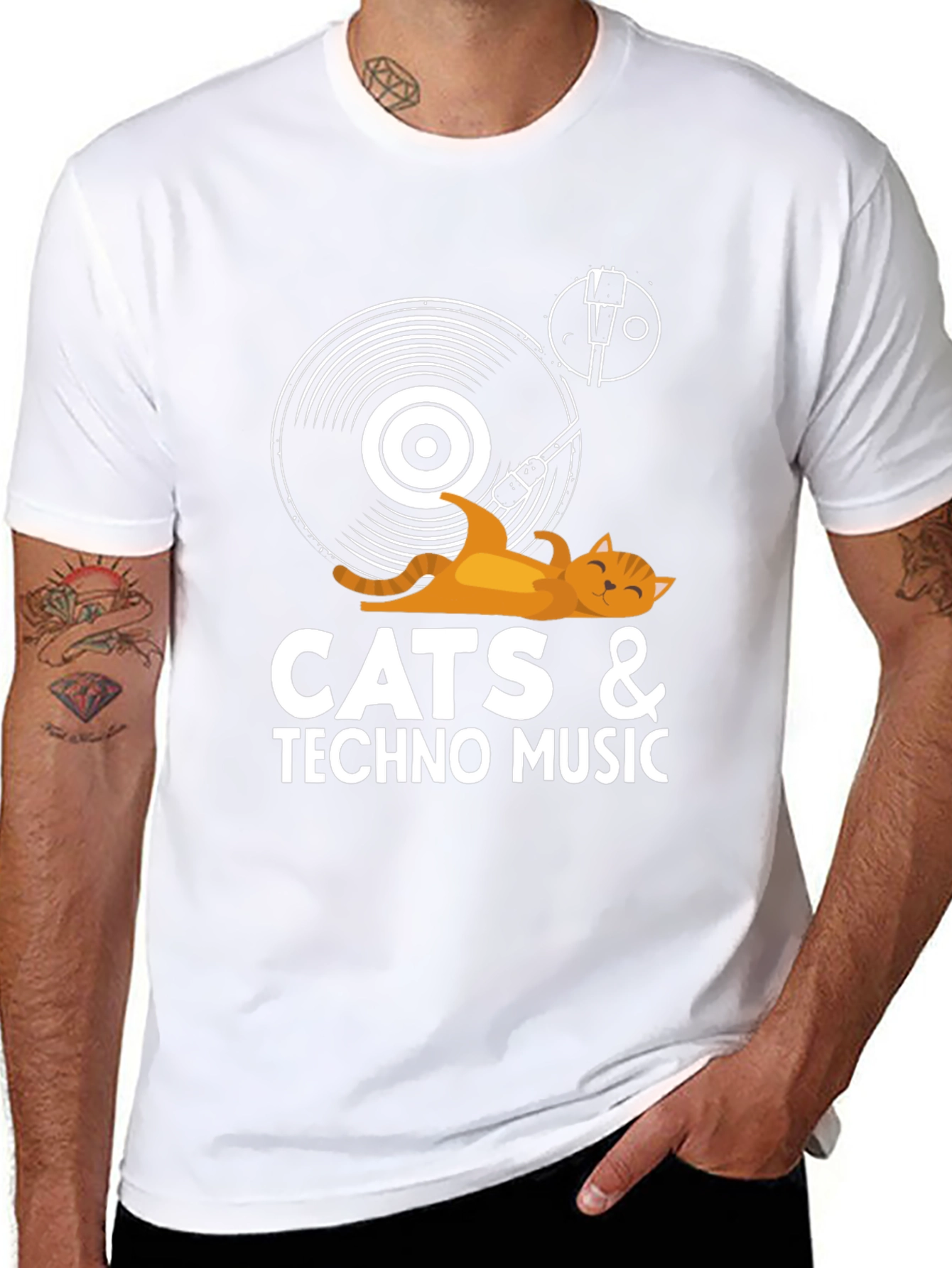 Cats & Techno Music T-Shirt