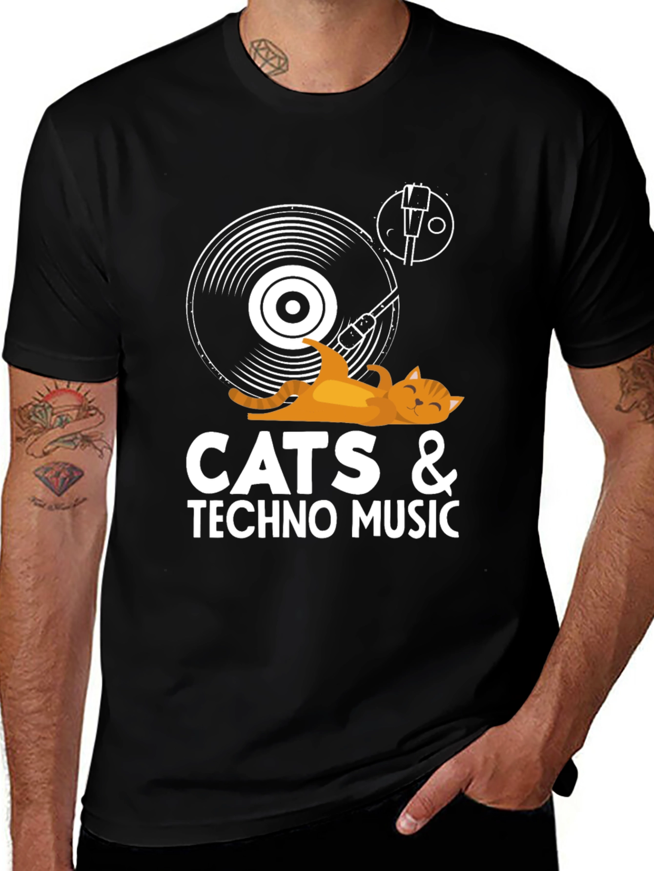 Cats & Techno Music T-Shirt