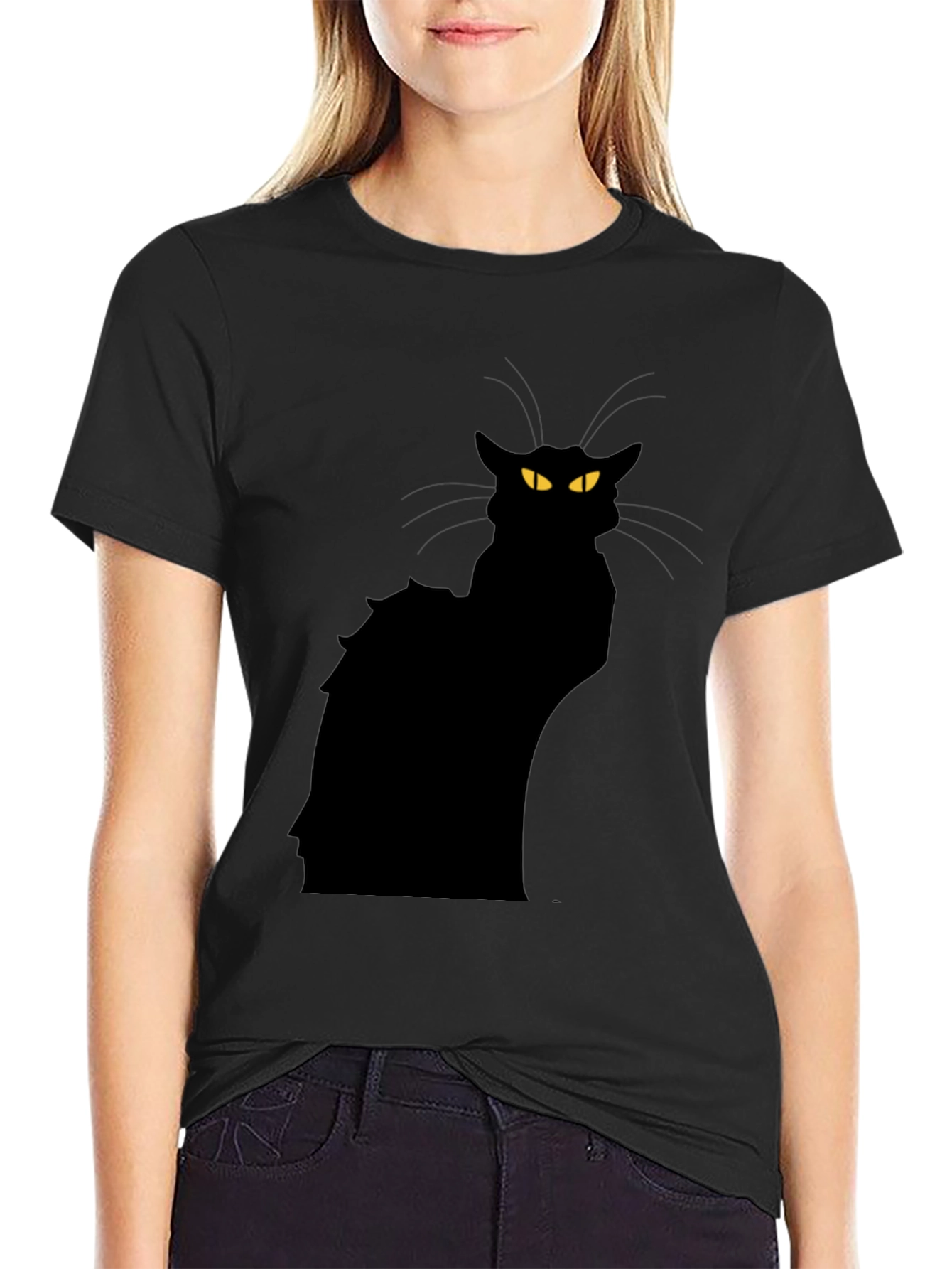 Black Cat Graphic T-Shirt - Mens Fashion