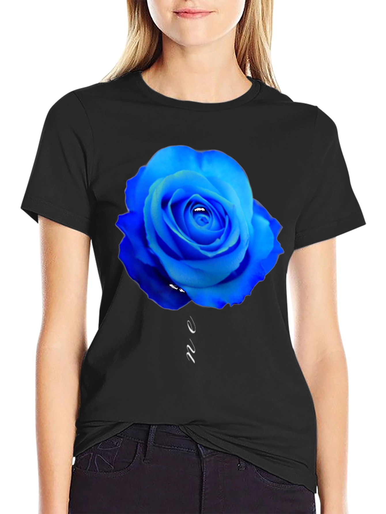 Blue Rose Graphic T-Shirt